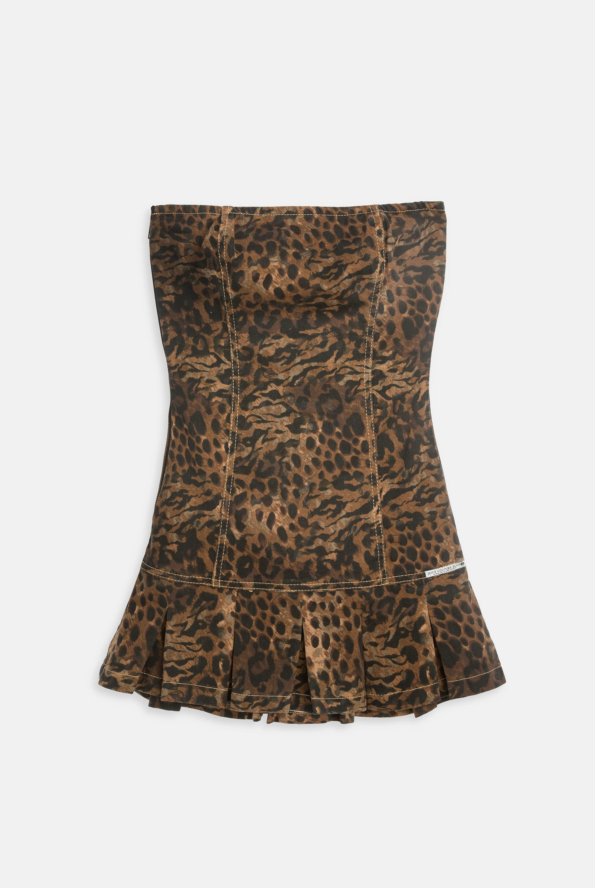 ANIMAL DENIM BANDEAU MINI DRESS - Image 3