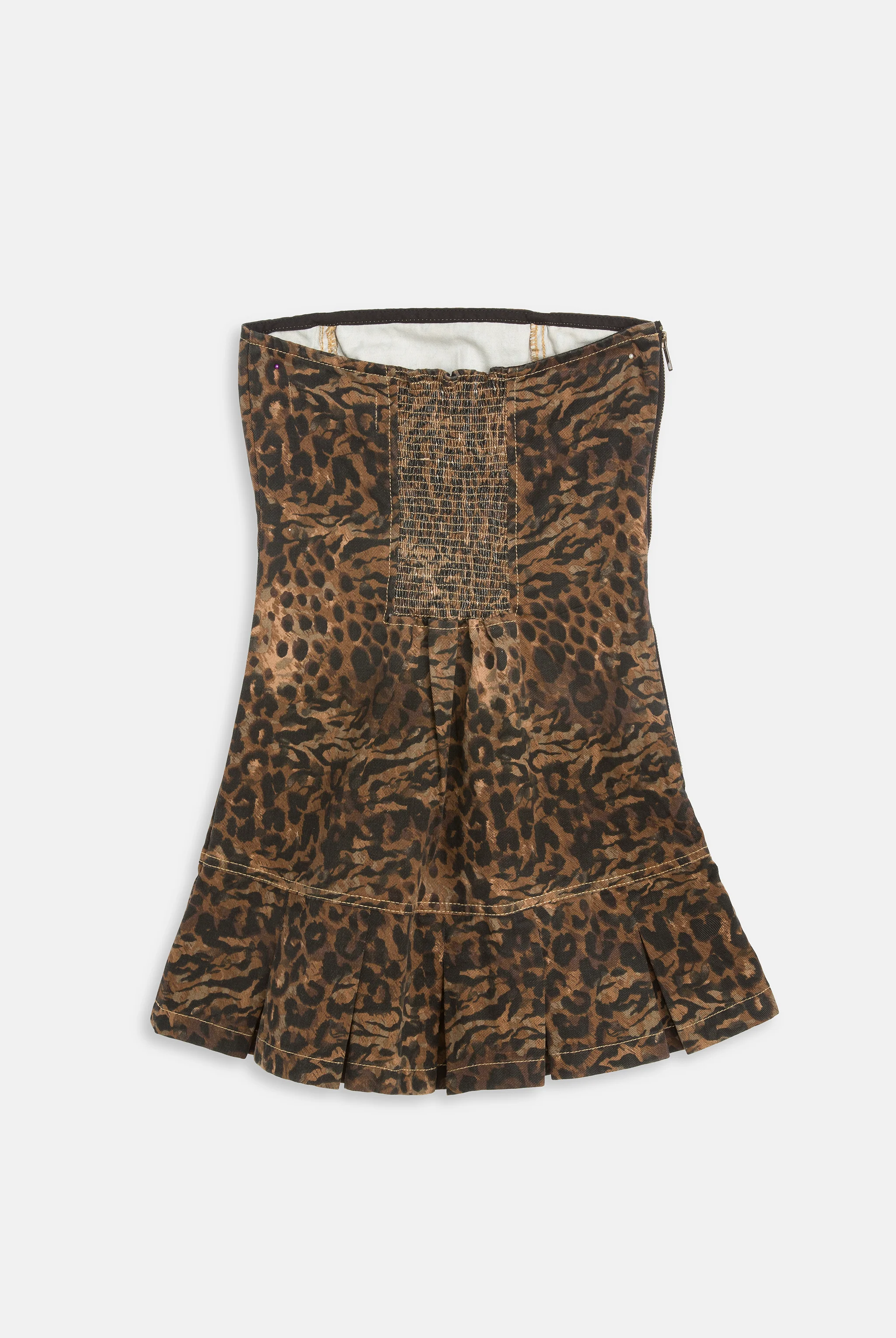 ANIMAL DENIM BANDEAU MINI DRESS - Image 4