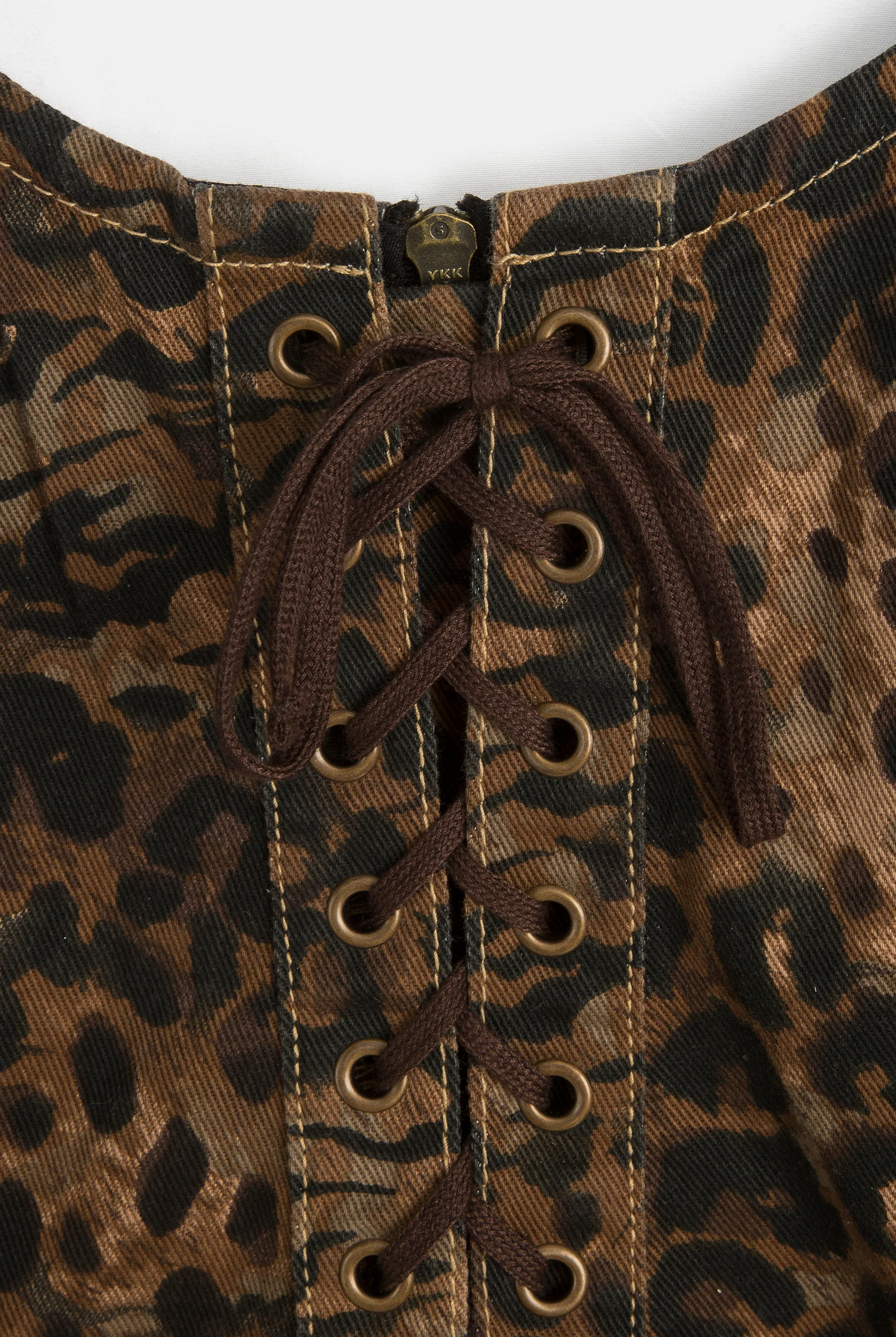 ANIMAL DENIM LACE UP CORSET - Image 5