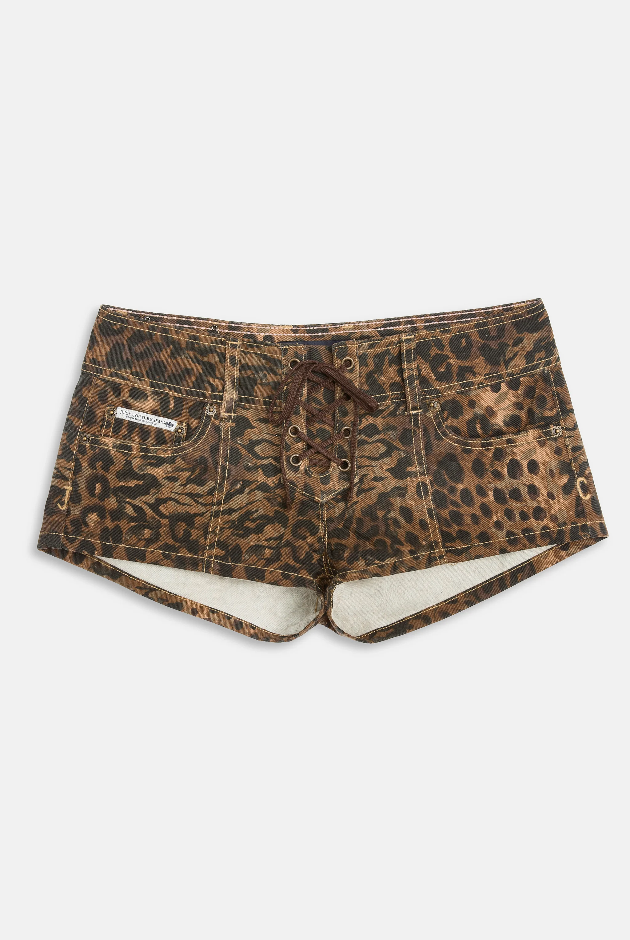 ANIMAL DENIM LACE UP SHORTS - Image 6