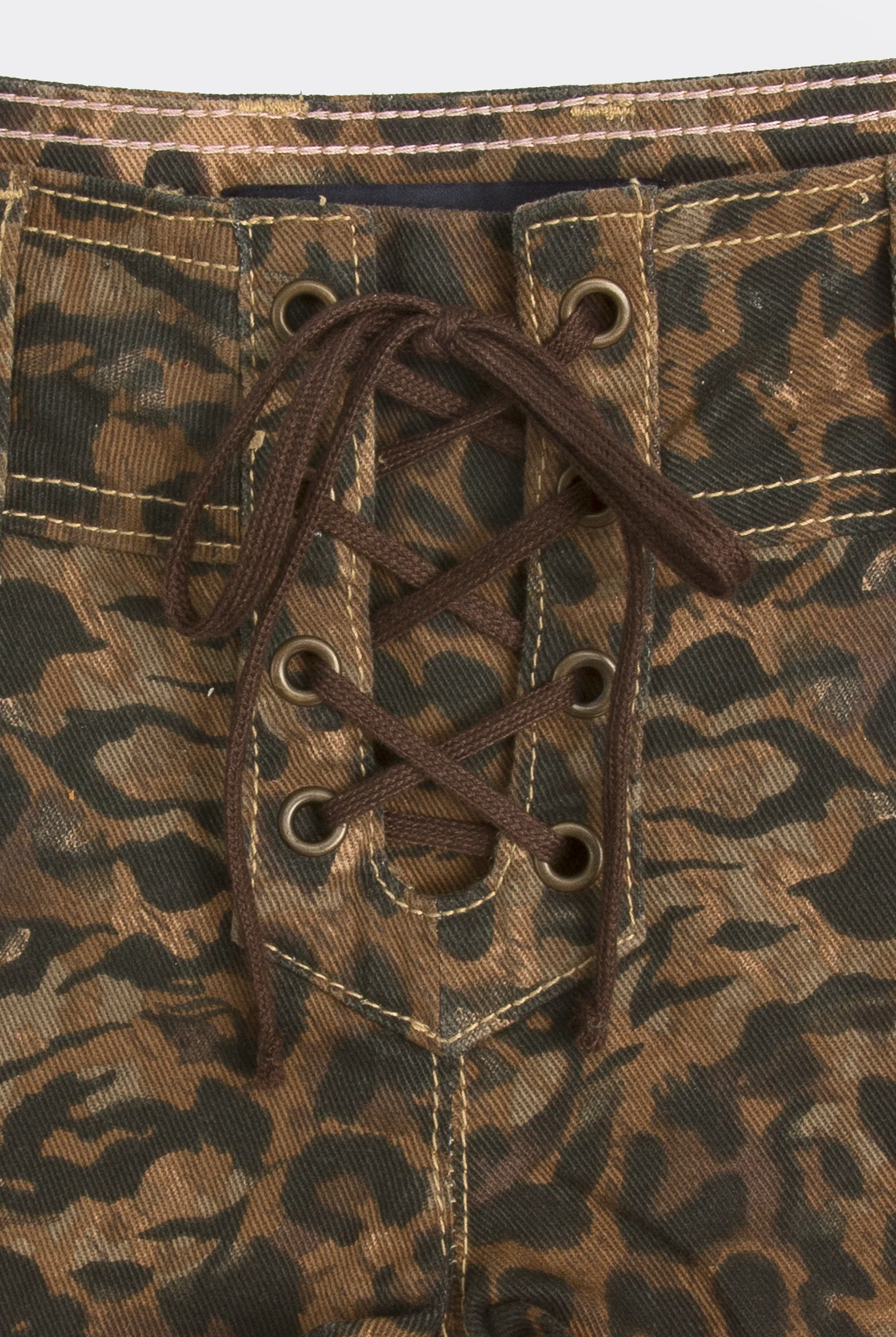 ANIMAL DENIM LACE UP SHORTS - Image 8