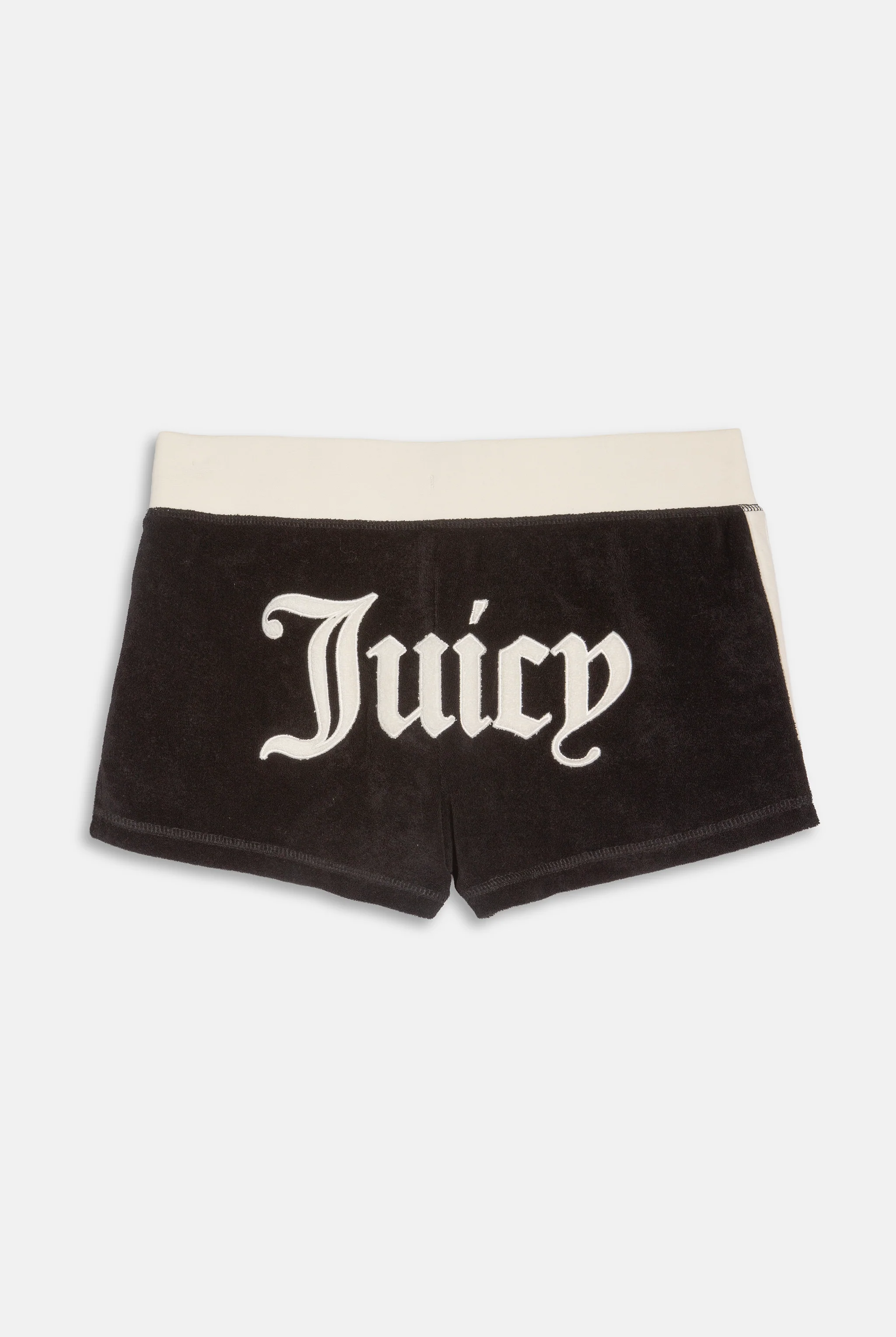 BLACK APPLIQUE TERRY BOOTY SHORTS - Image 14