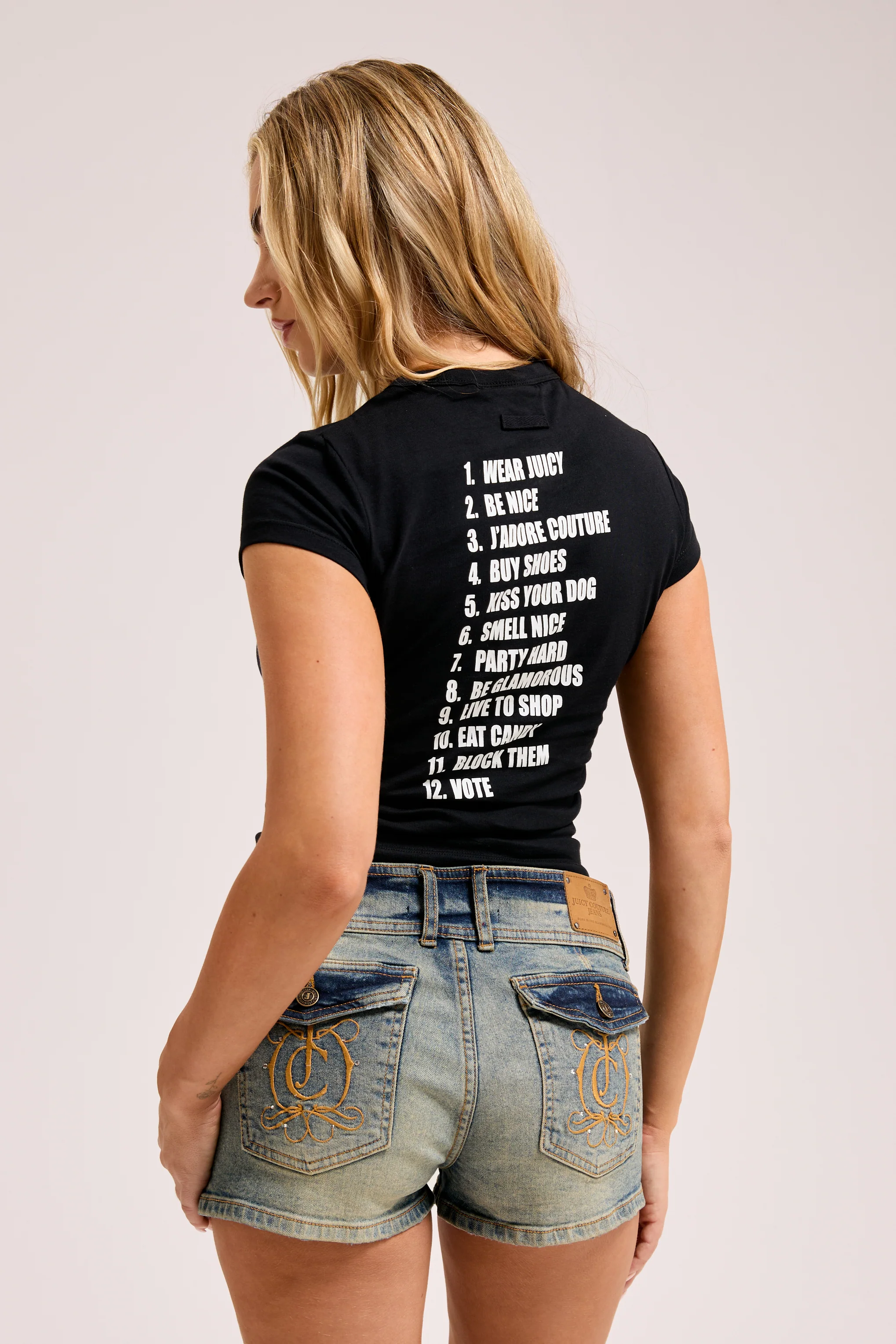 BLACK HOW TO BE A JUICY GIRL T-SHIRT - Image 6