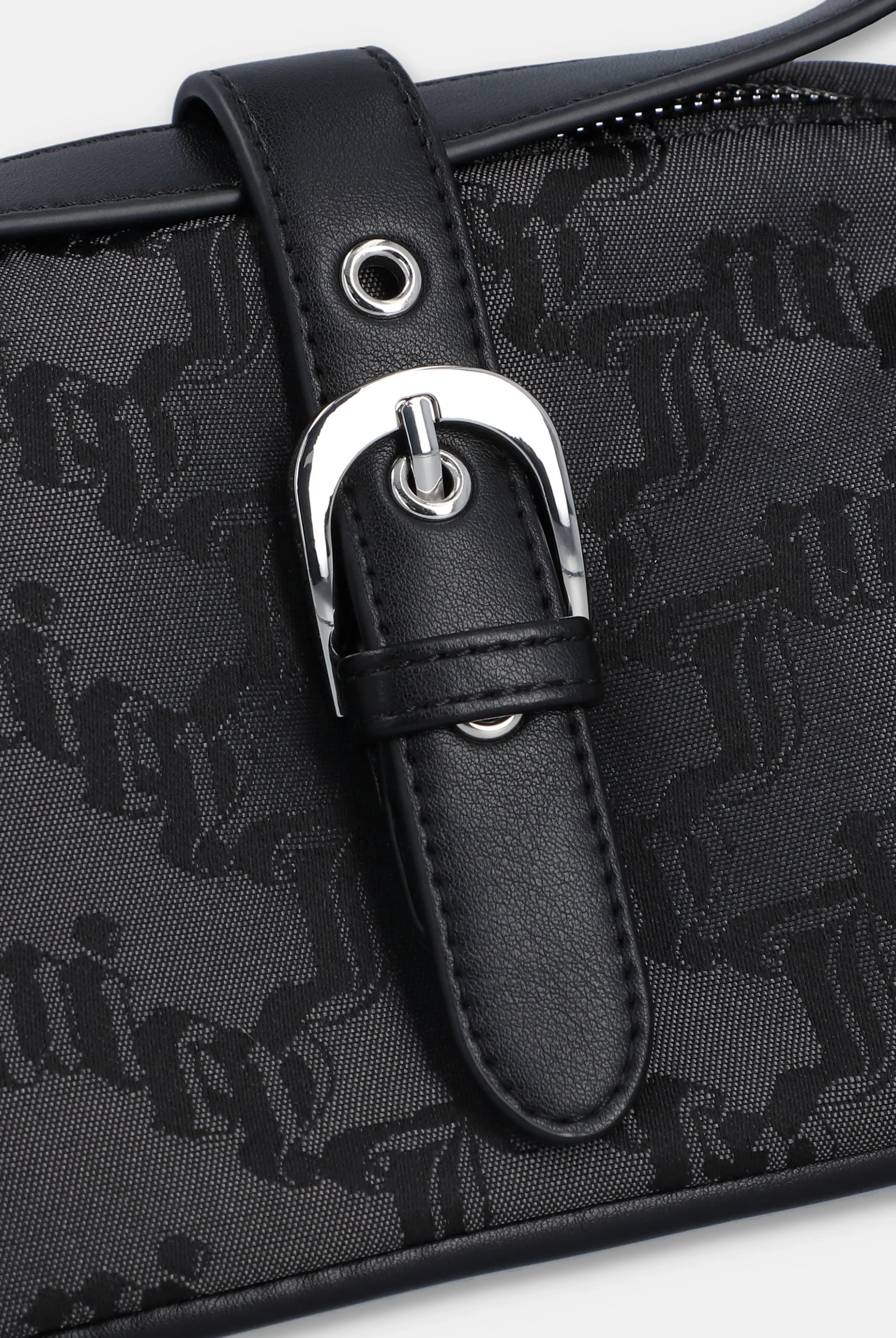 BLACK JACQUARD SOFT BUCKLE BAG - Image 5