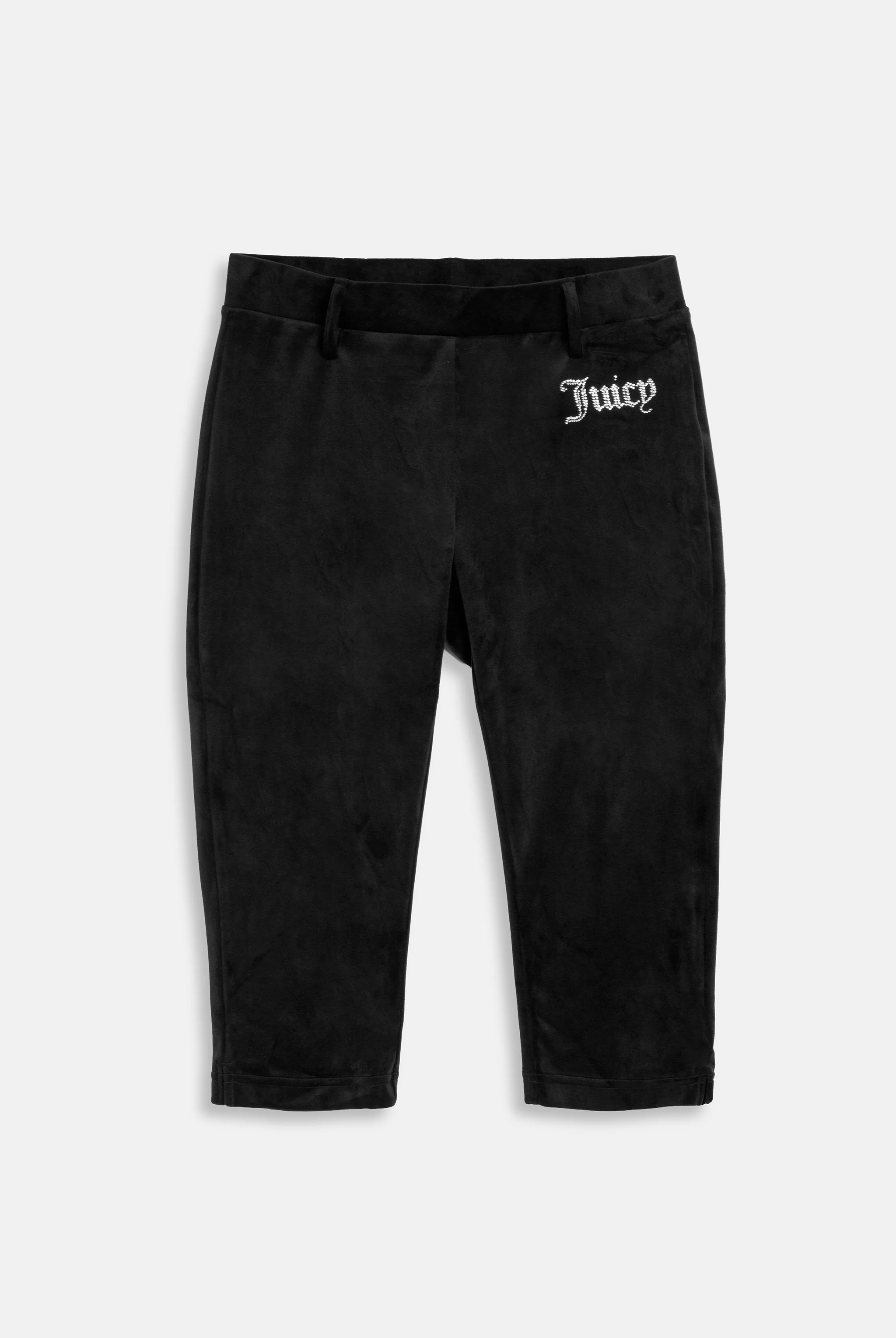 BLACK DIAMANTÉ CLASSIC VELOUR CAPRI PANTS - Image 5