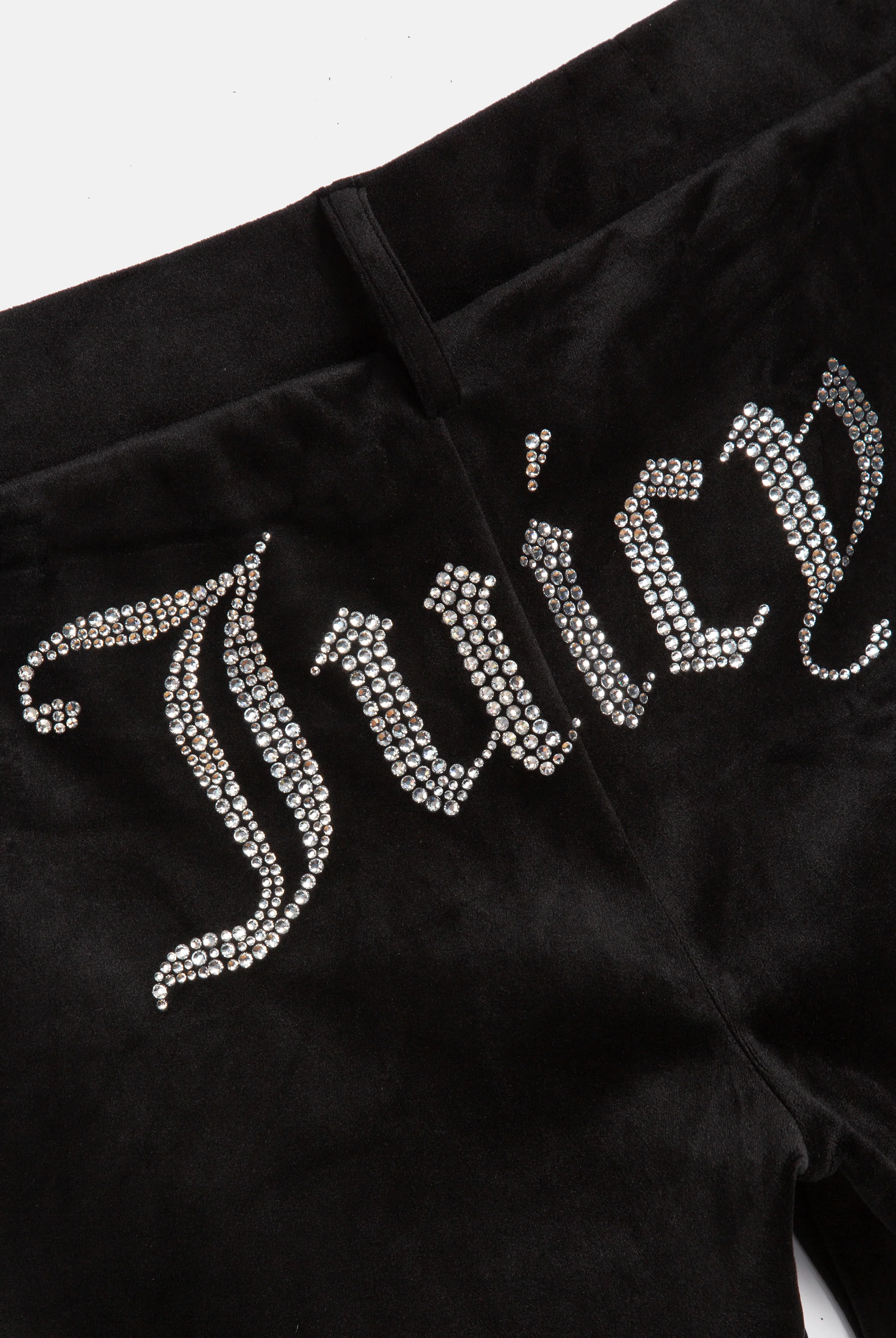 BLACK DIAMANTÉ CLASSIC VELOUR CAPRI PANTS - Image 6