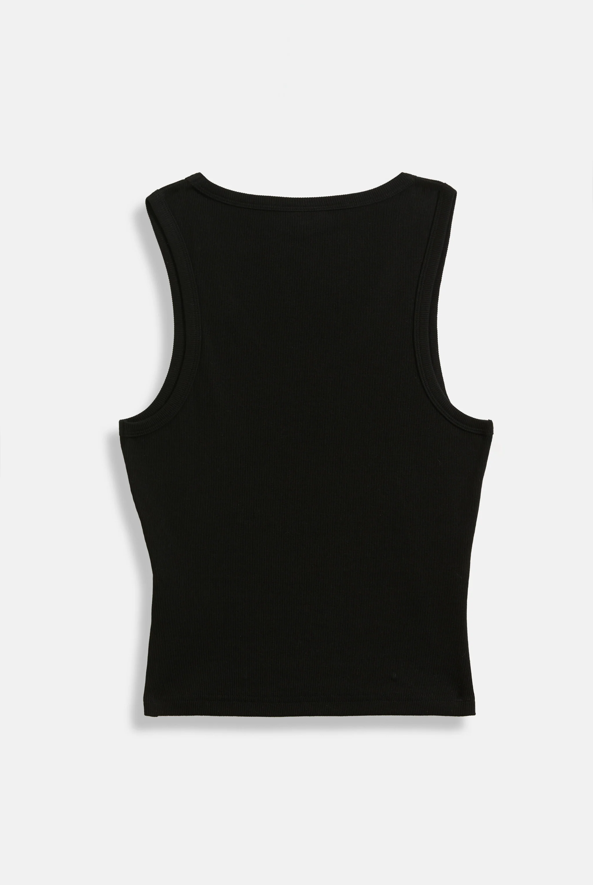 BLACK RIBBED OUTLINE DIAMANTÉ RACER VEST - Image 8