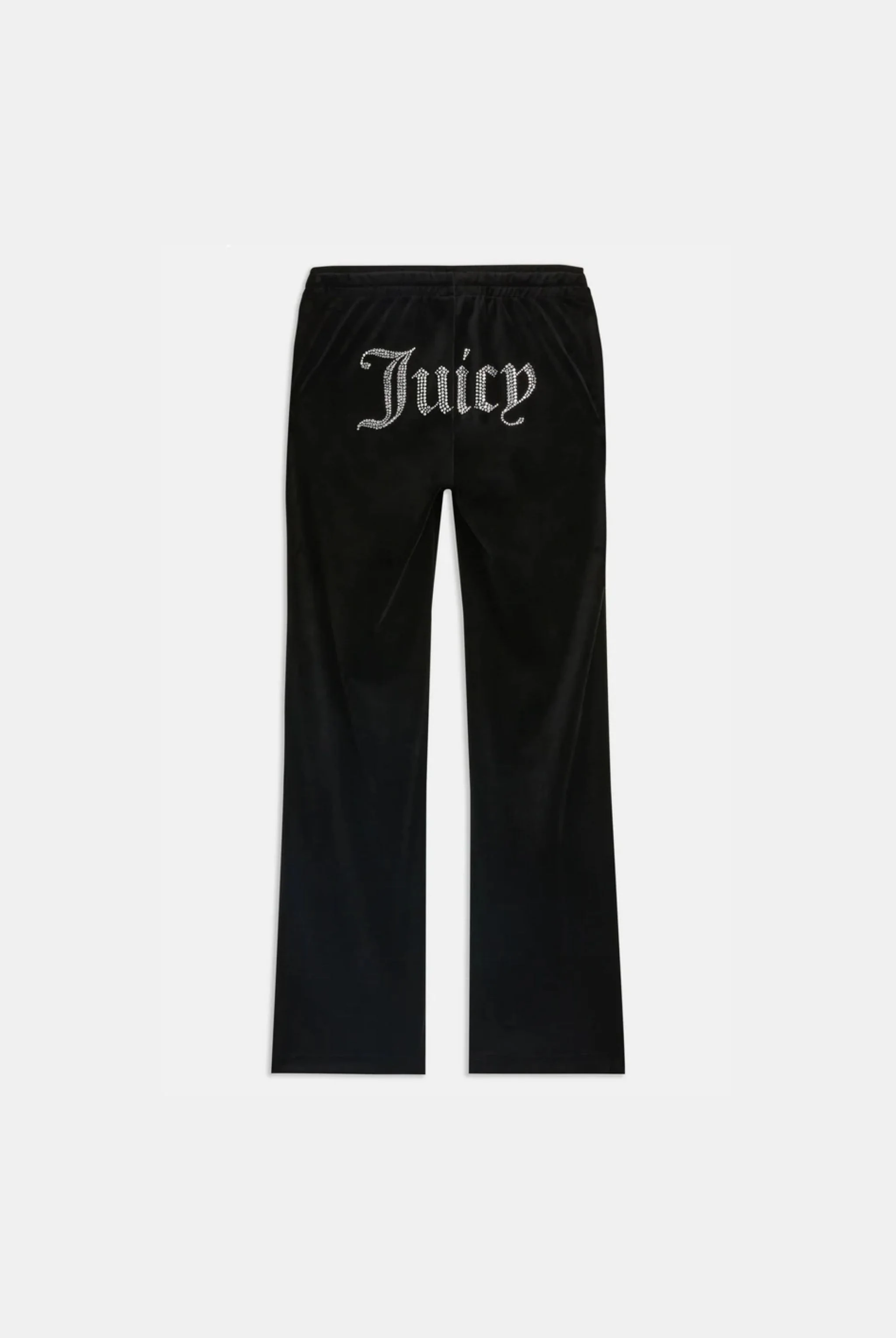 BLACK VELOUR DIAMANTÉ TRACKSUIT BOTTOM - Image 4