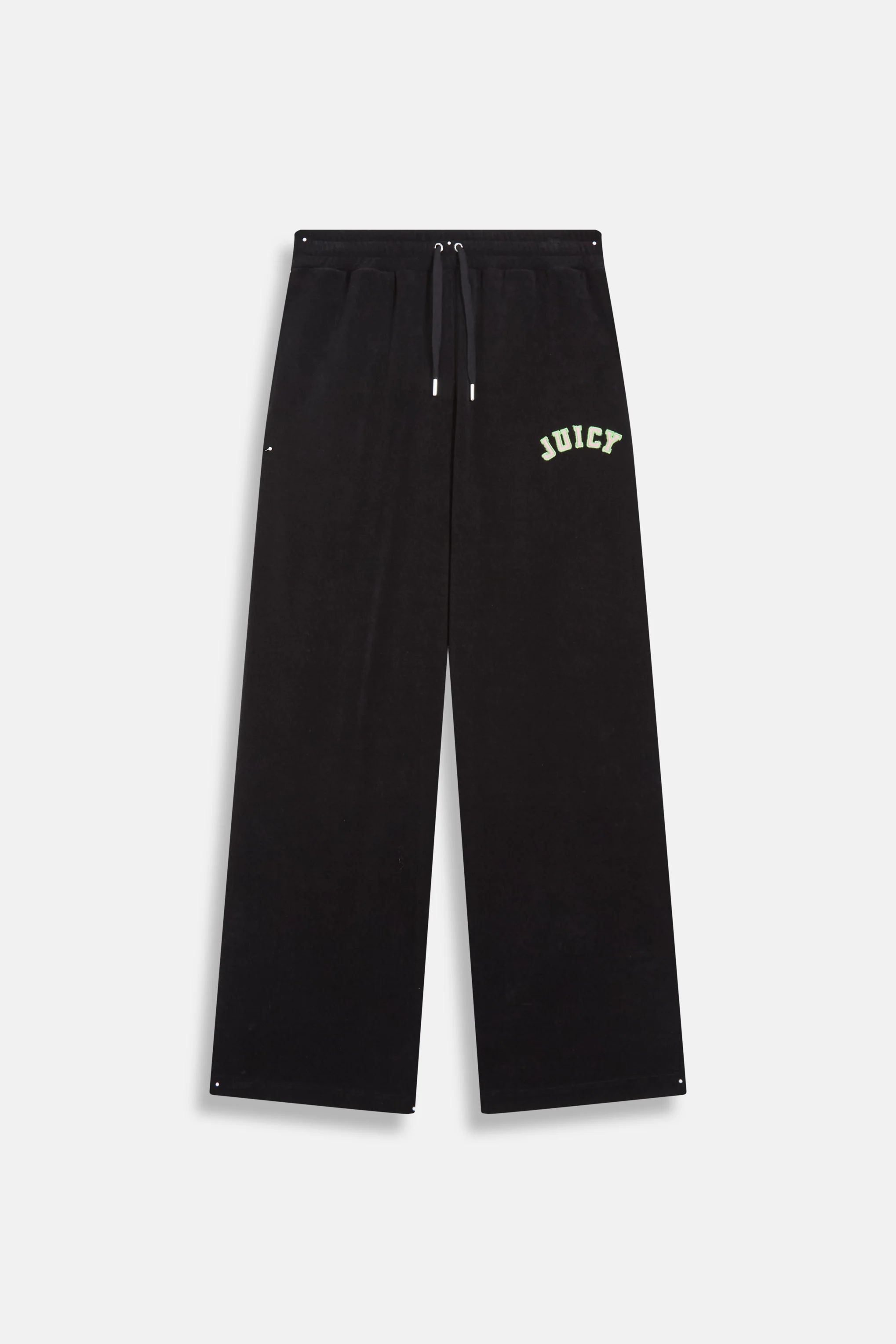 BLACK WIDE LEG COLLEGIATE TOWELLING PANTS - Image 8