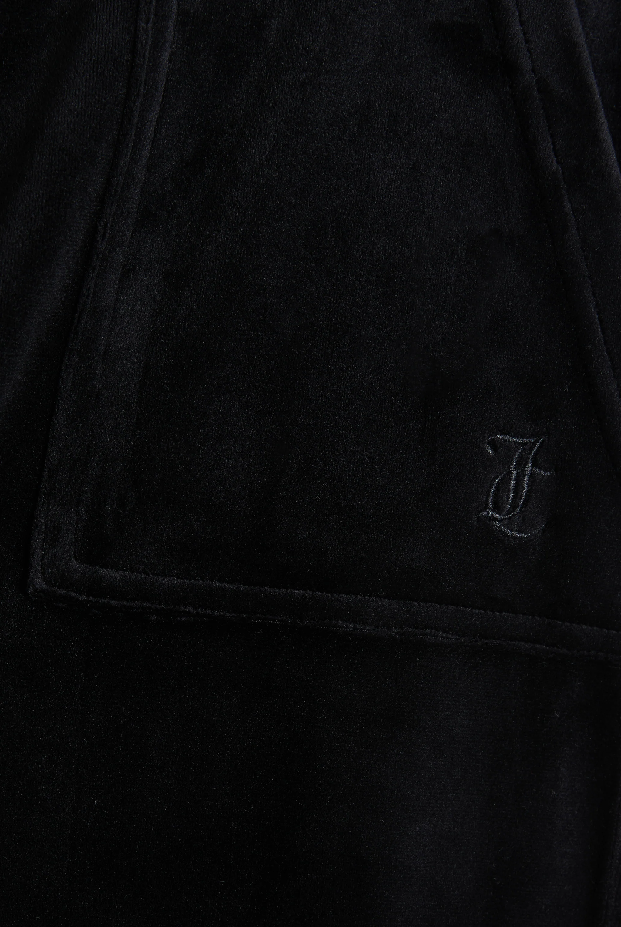 BLACK WIDE LEG CLASSIC VELOUR TRACK PANT - Image 7
