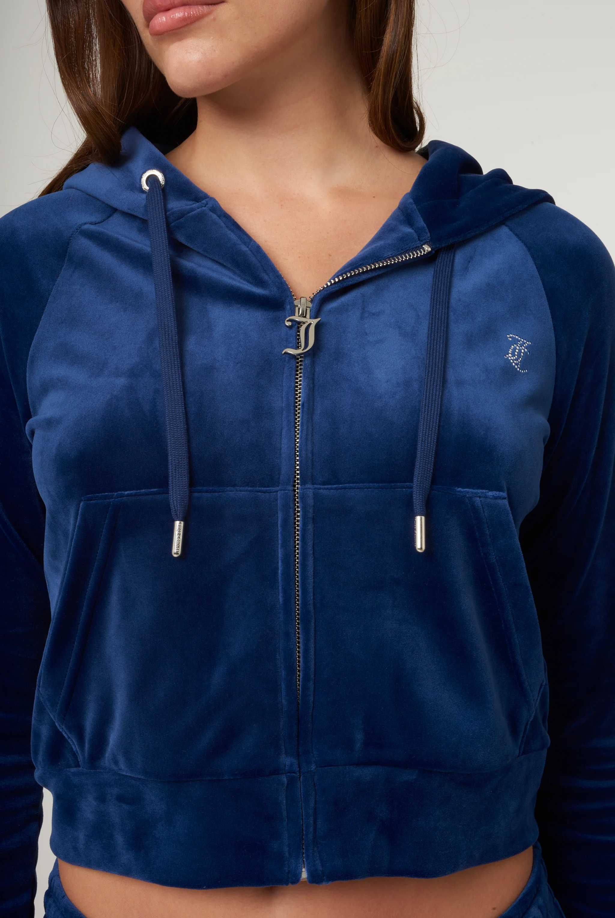 BLUE DEPTHS DIAMANTÉ VELOUR ZIP-THROUGH HOODIE - Image 10