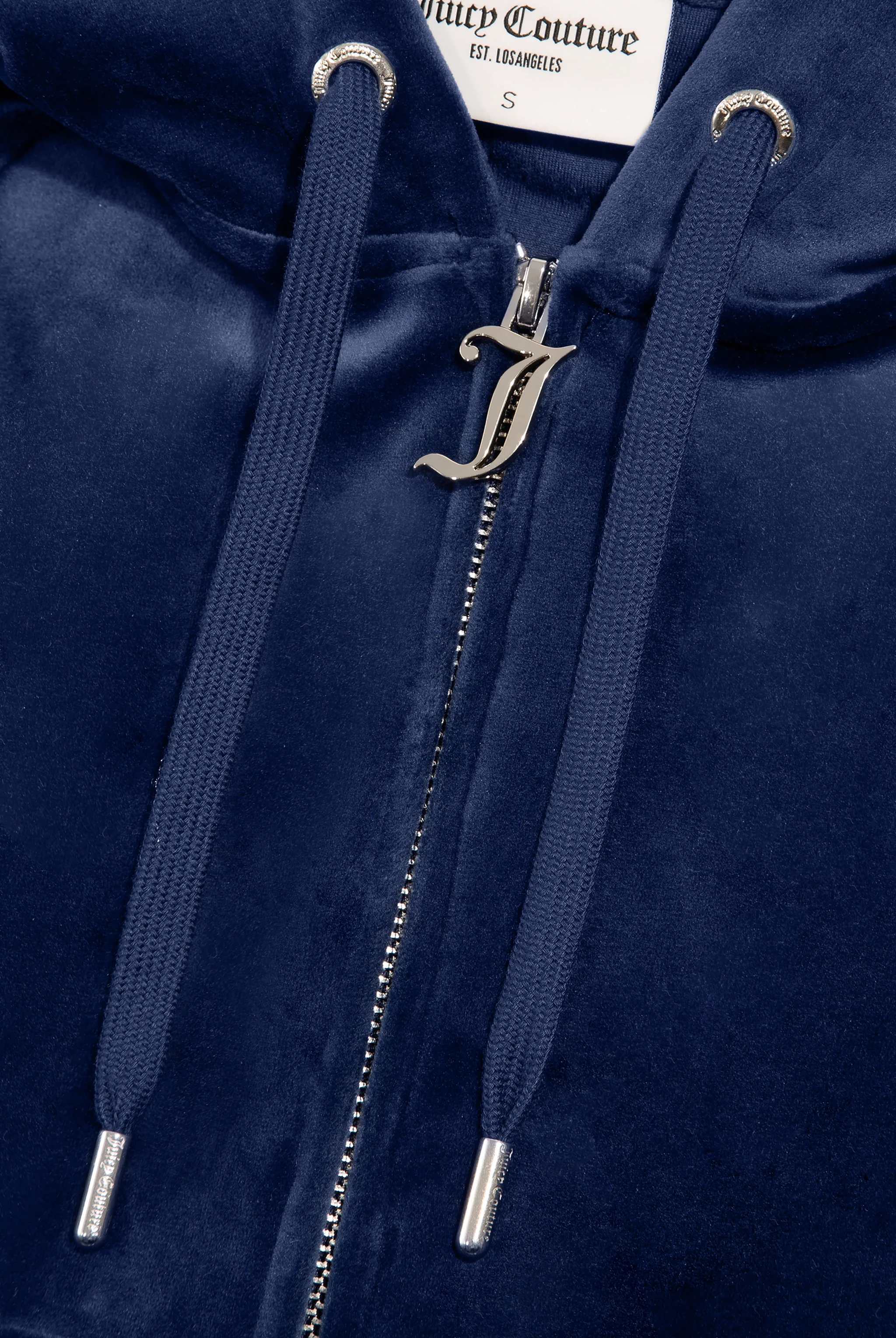 BLUE DEPTHS DIAMANTÉ VELOUR ZIP-THROUGH HOODIE - Image 11
