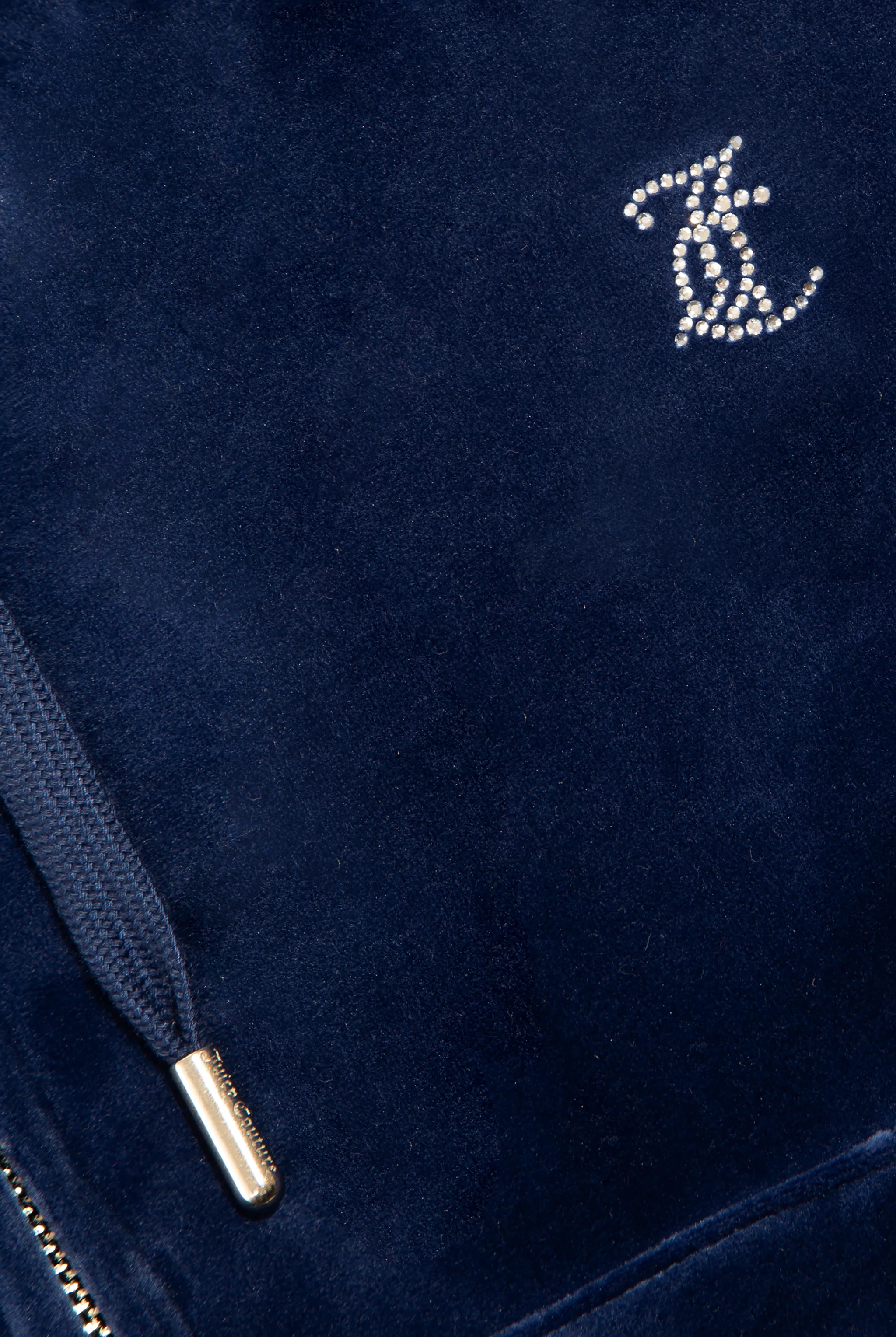 BLUE DEPTHS DIAMANTÉ VELOUR ZIP-THROUGH HOODIE - Image 12
