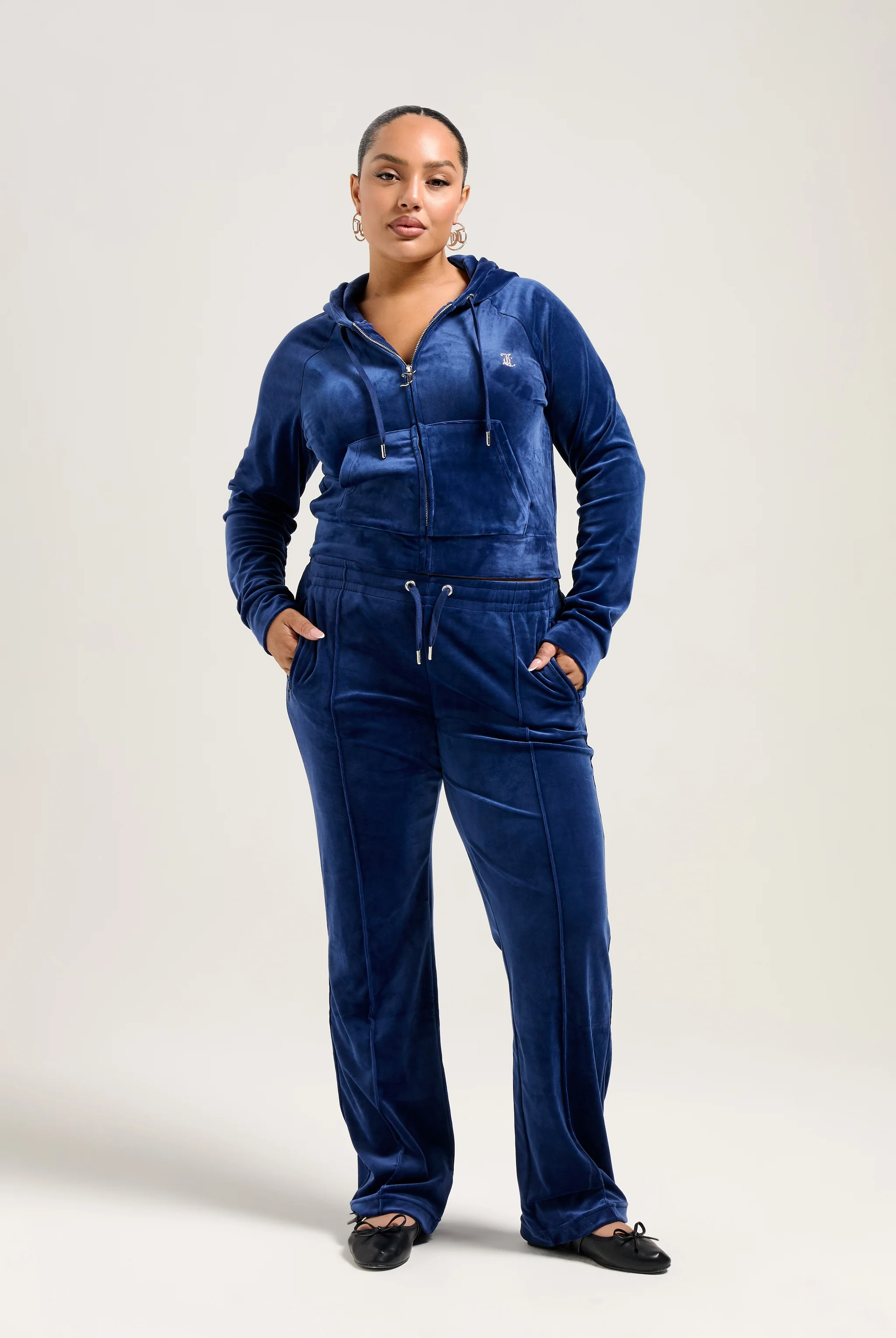 BLUE DEPTHS DIAMANTÉ VELOUR ZIP-THROUGH HOODIE - Image 17