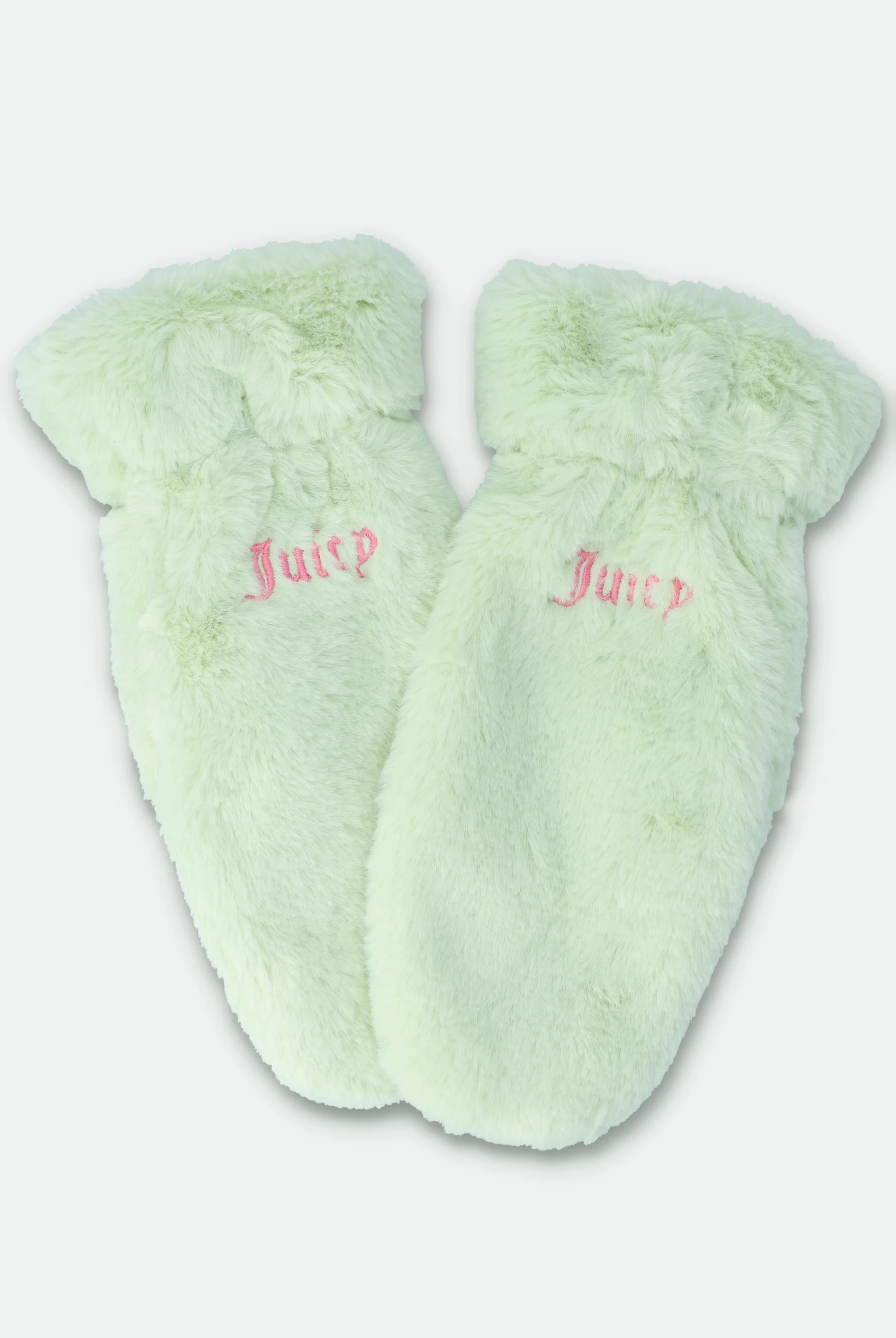 BOK CHOY FAUX FUR MITTENS