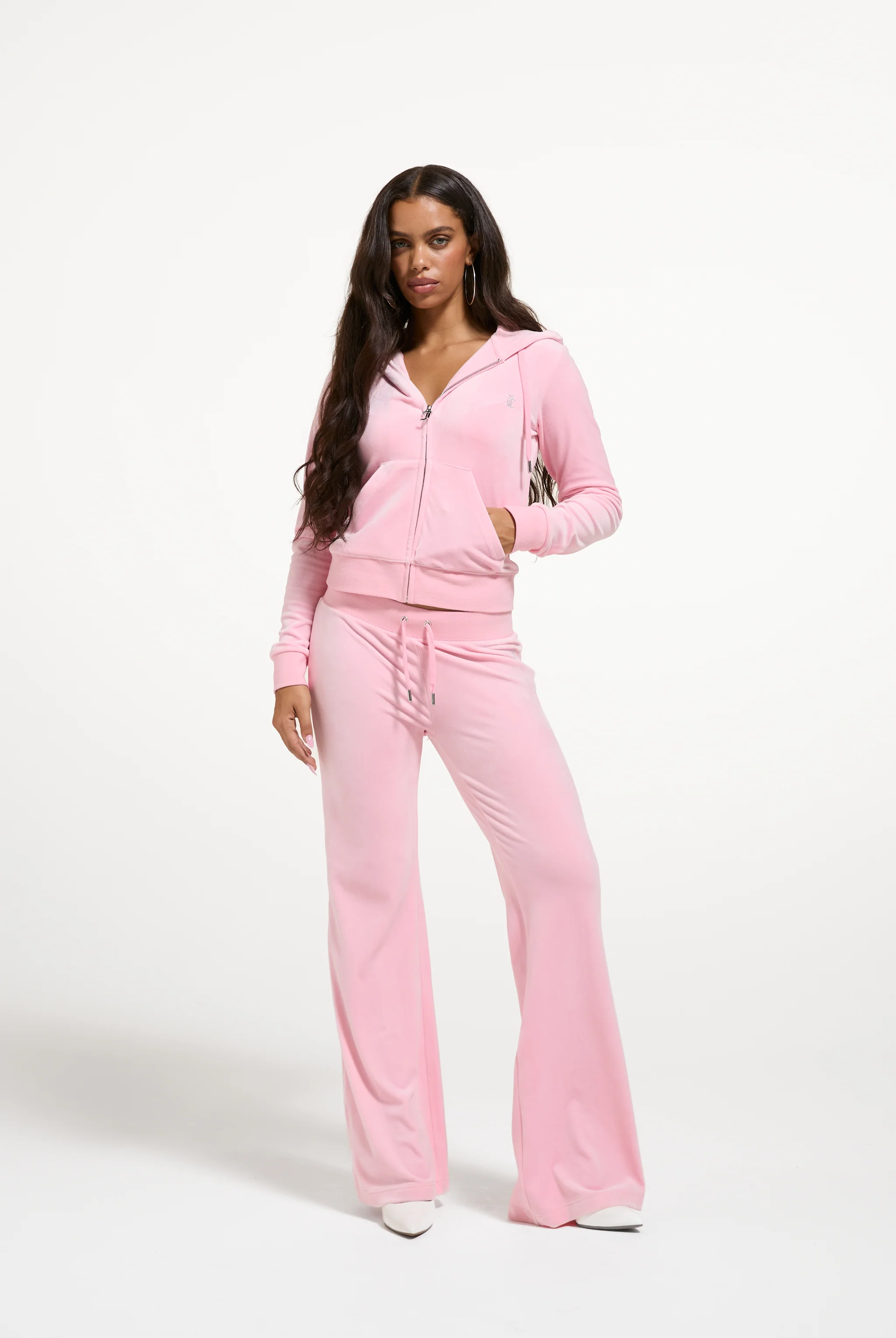 JUICY PINK BRIDESMAID CLASSIC VELOUR LOW RISE TRACK PANTS - Image 4