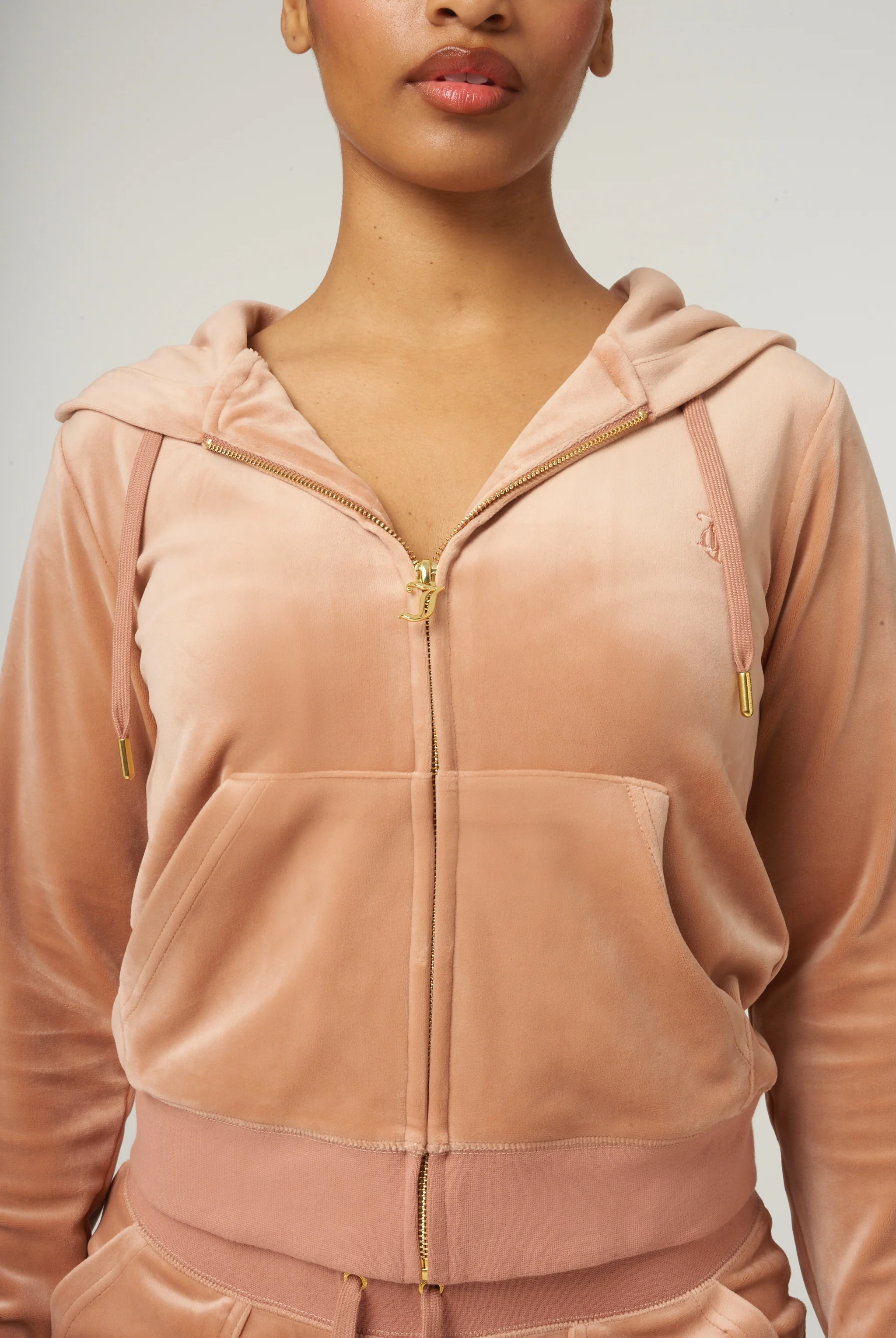 CAFE AU LAIT & GOLD CLASSIC VELOUR ROBERTSON HOODIE - Image 2