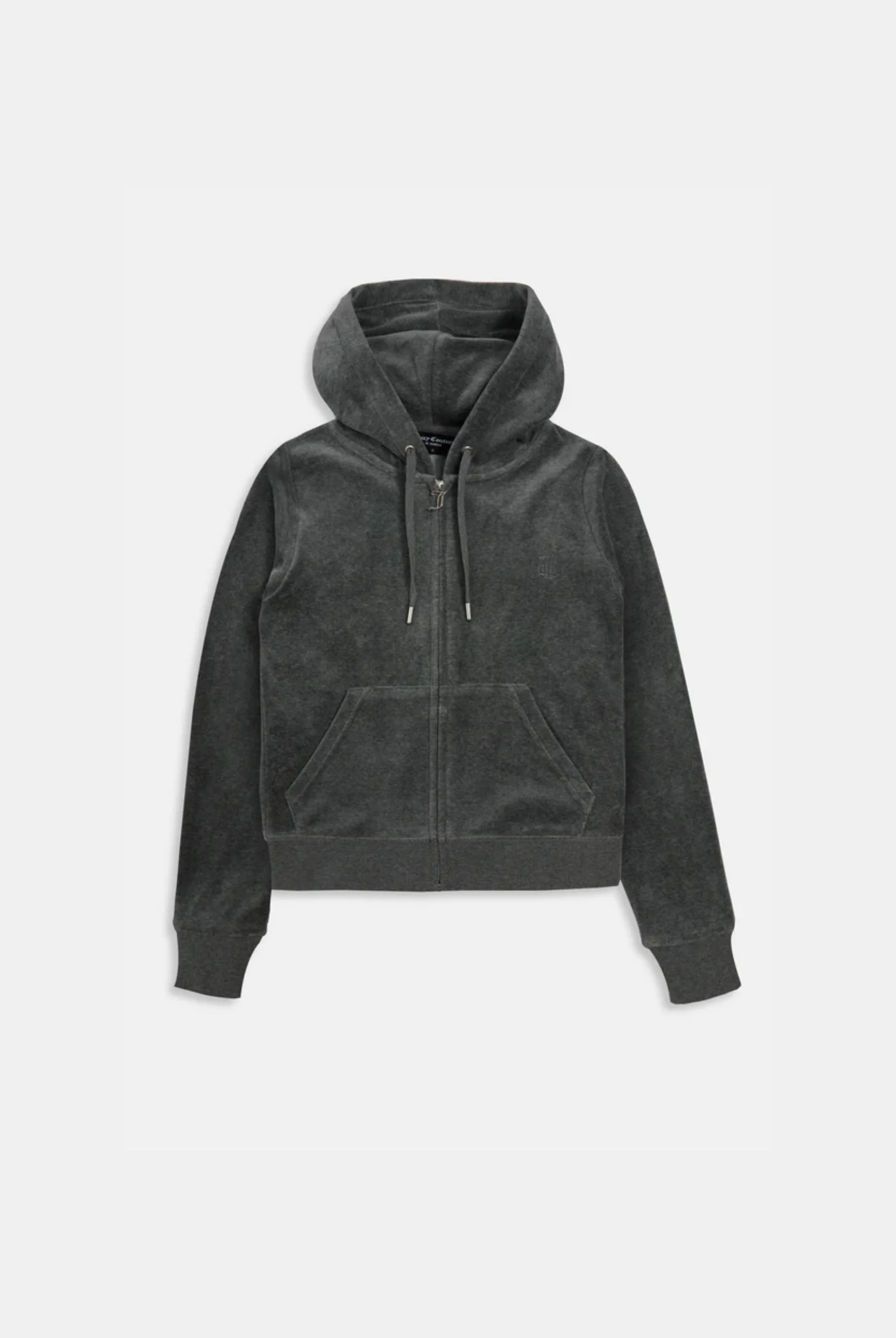 CHARCOAL MARL COTTON VELOUR ROBERTSON HOODIE - Image 2