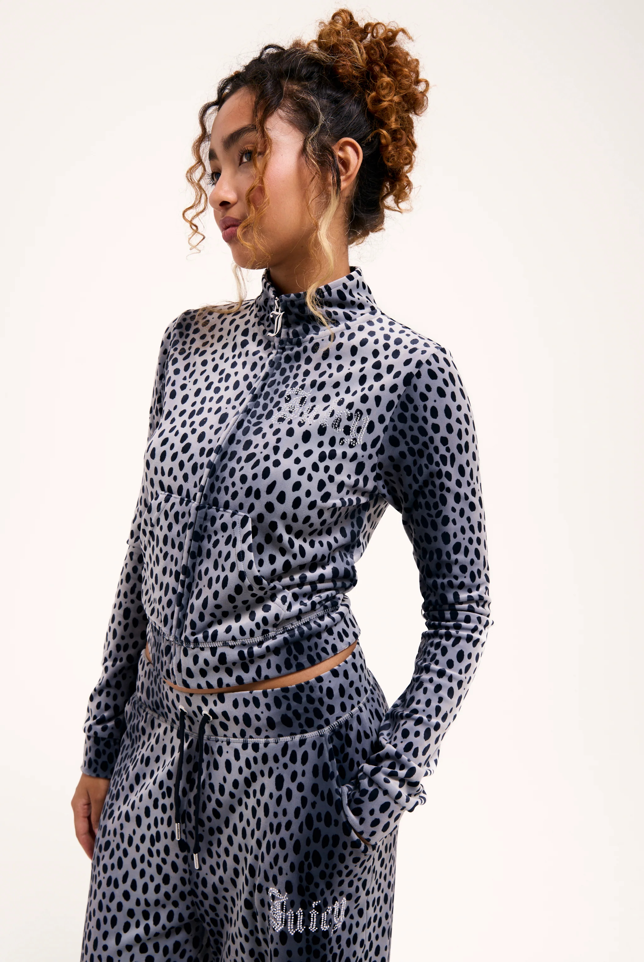 BLACK CHEETAH ZIP-THROUGH VELOUR TRACK TOP - Image 3