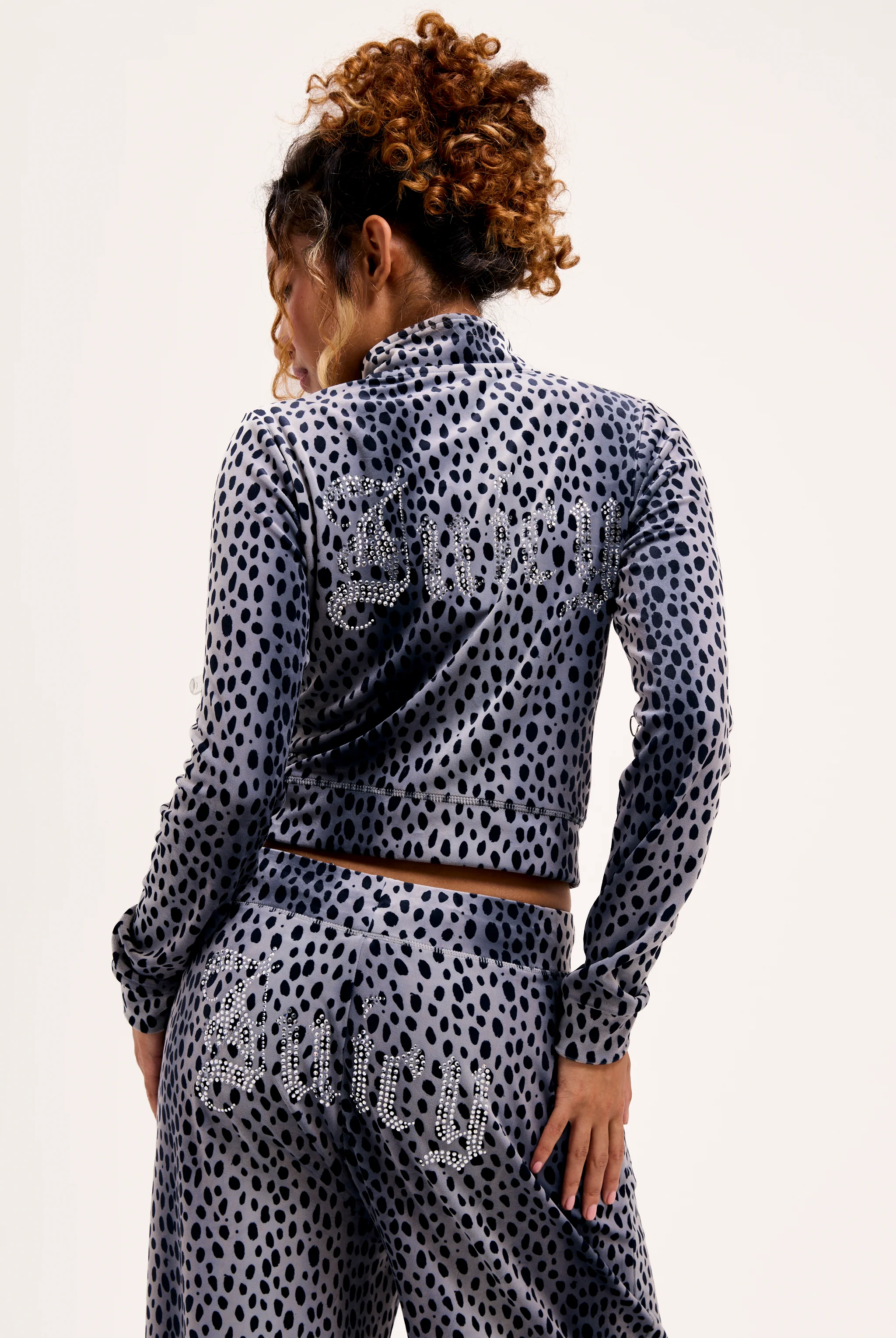 BLACK CHEETAH ZIP-THROUGH VELOUR TRACK TOP - Image 6