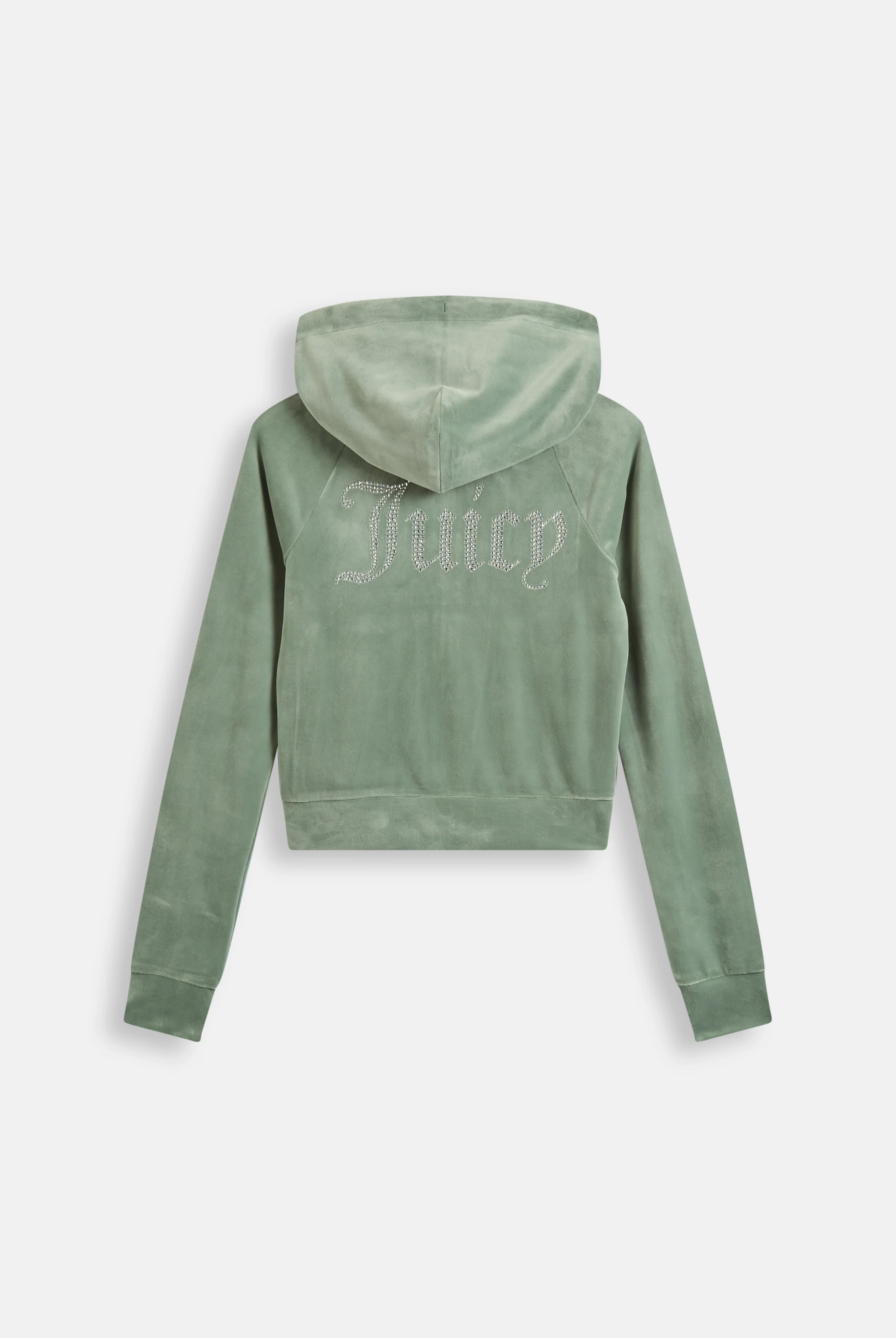 CHINOIS GREEN DIAMANTÉ VELOUR ZIP-THROUGH HOODIE - Image 5