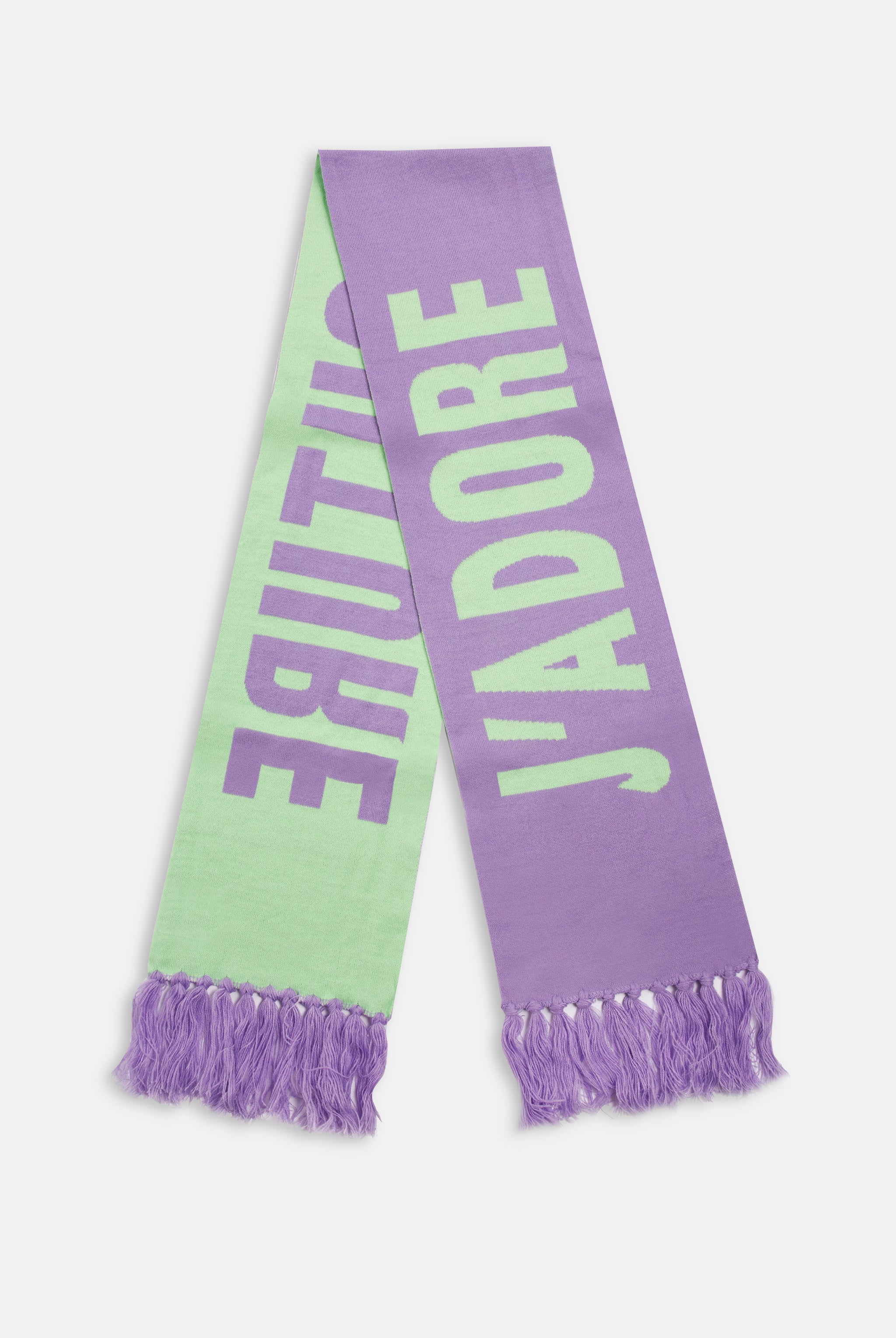 VIOLET TULIP / MINT CONTRAST FOOTBALL SCARF - Image 3