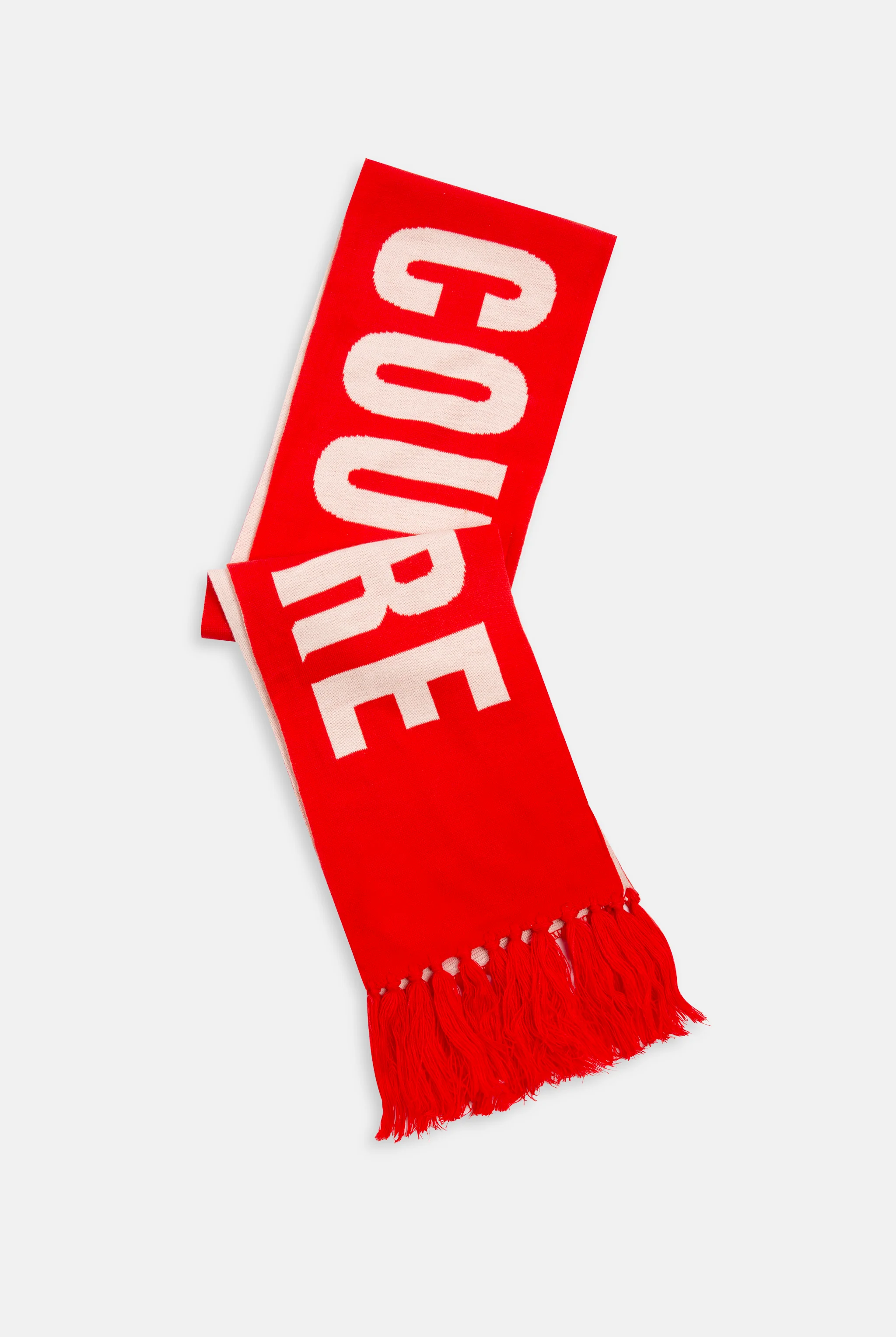 CREAM / CORAL CONTRAST FOOTBALL SCARF - Image 6