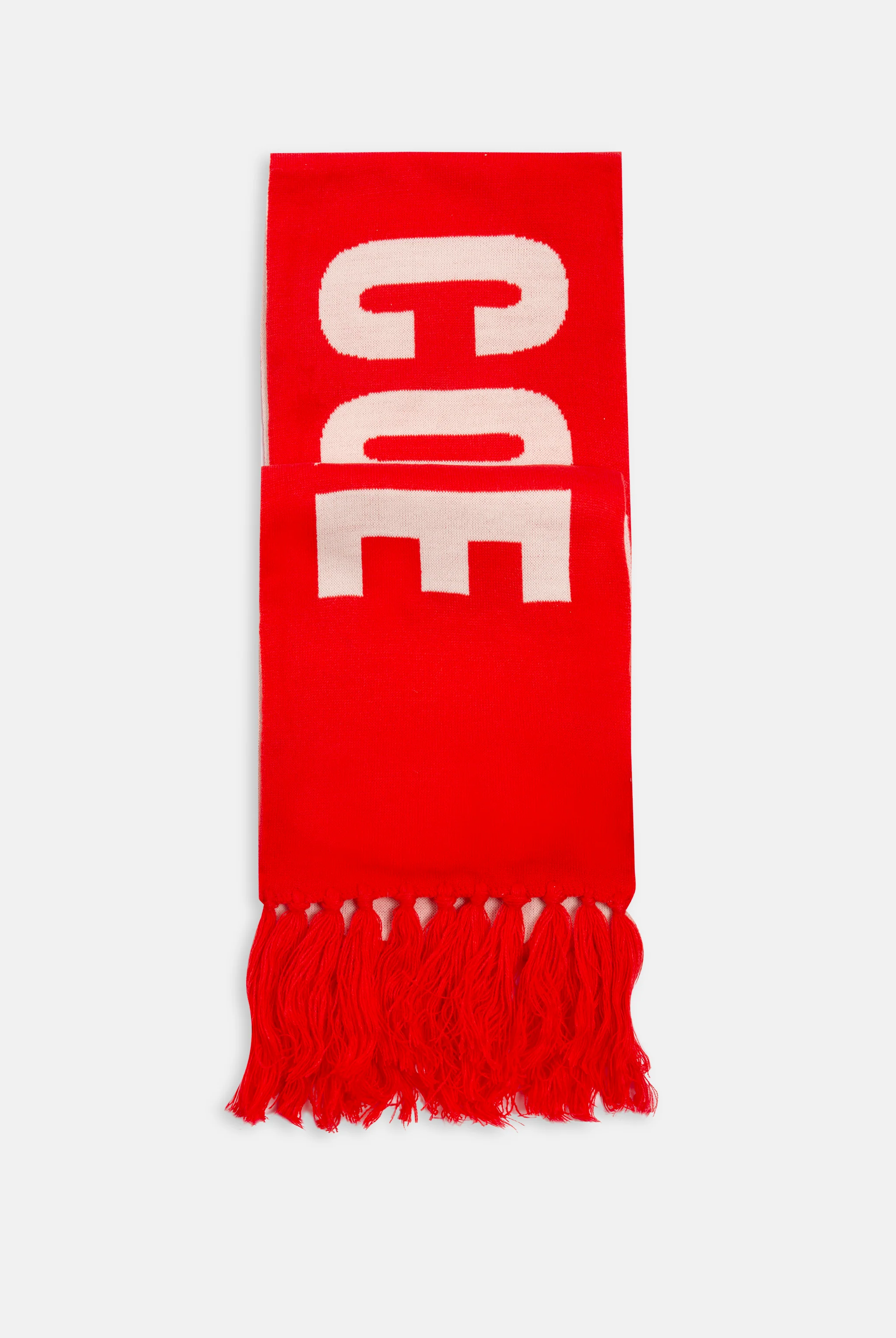 CREAM / CORAL CONTRAST FOOTBALL SCARF - Image 9