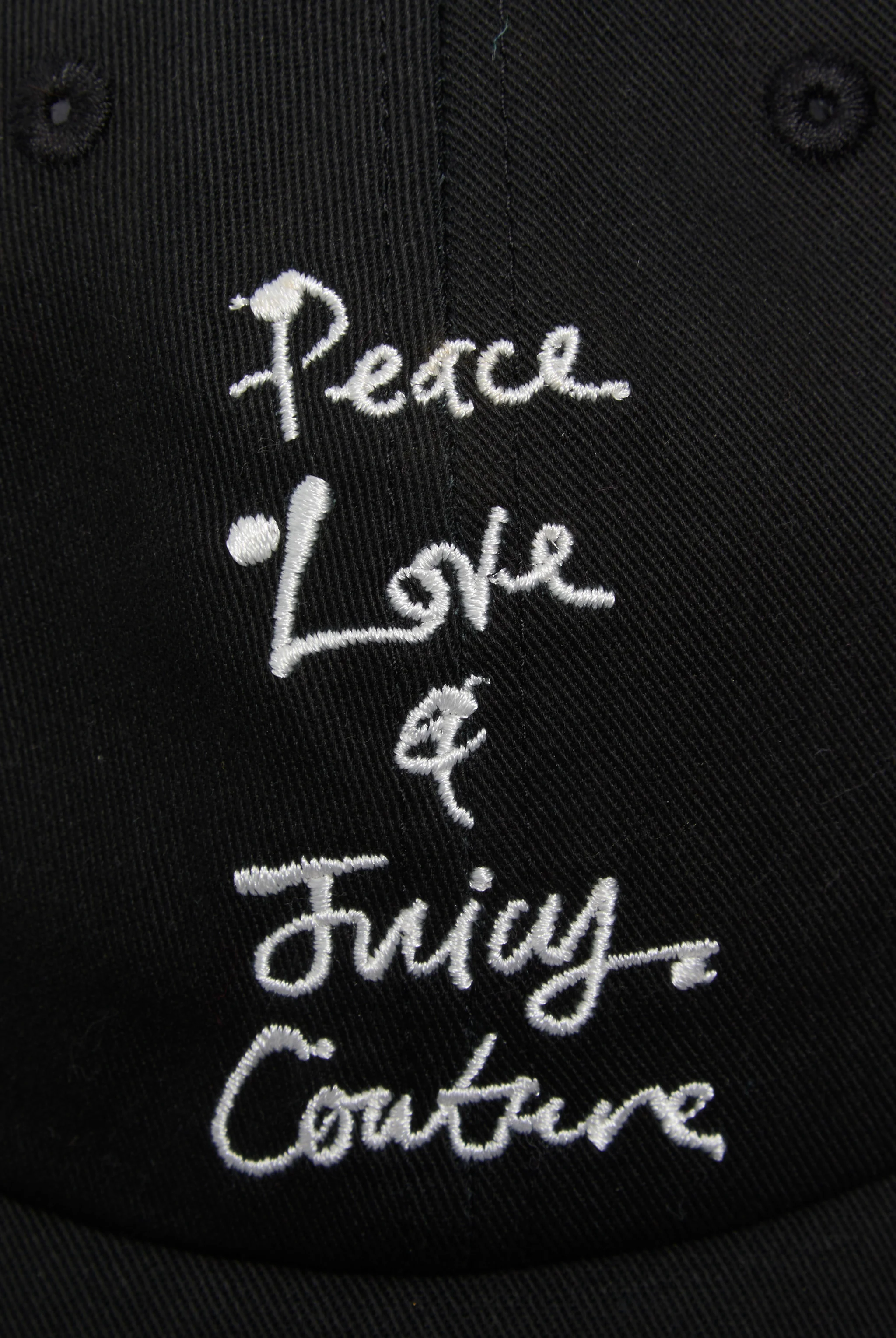 BLACK PEACE LOVE COTTON CAP - Image 3