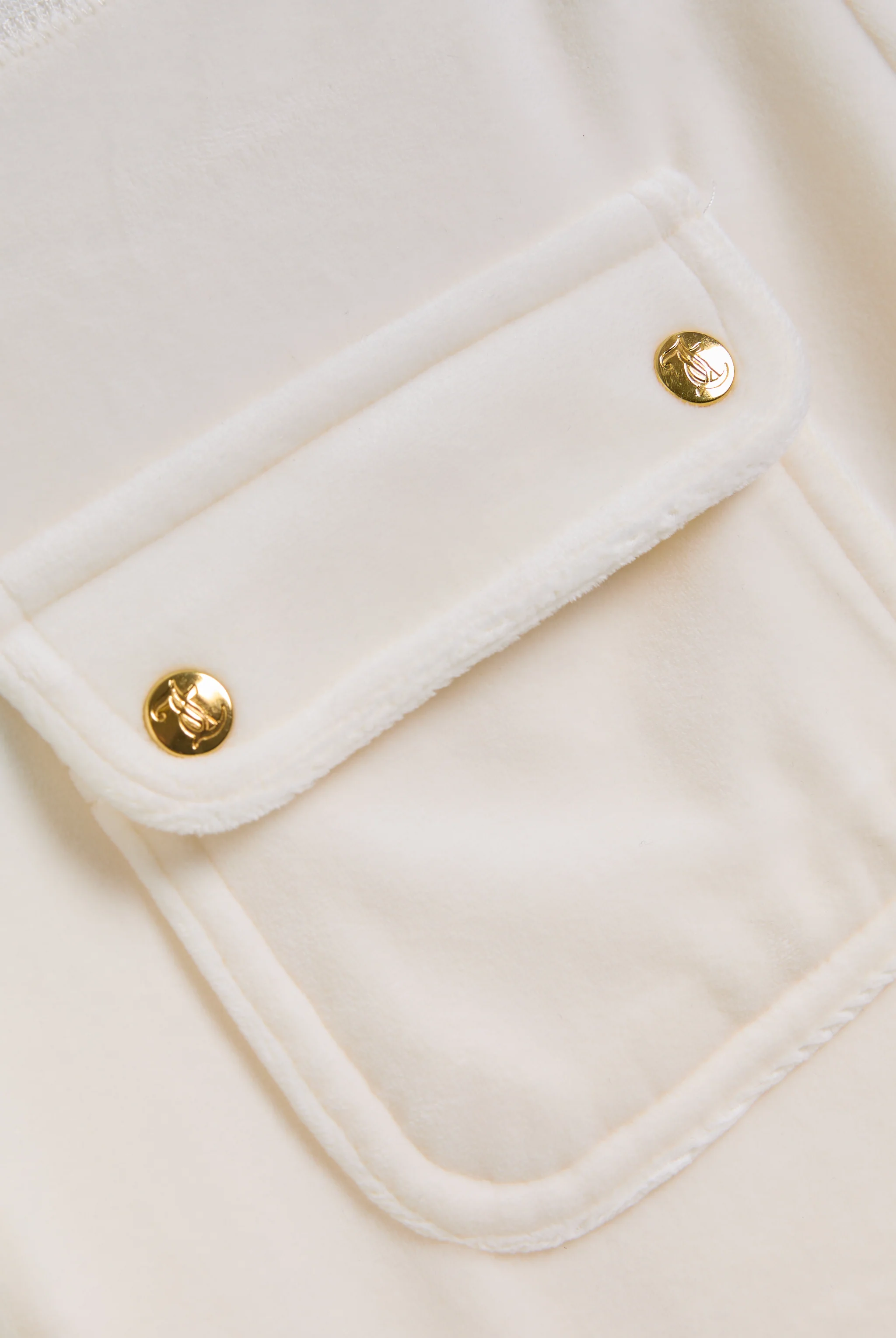 CREAM / GOLD LOW RISE FLARE CLASSIC VELOUR TRACK PANT - Image 11