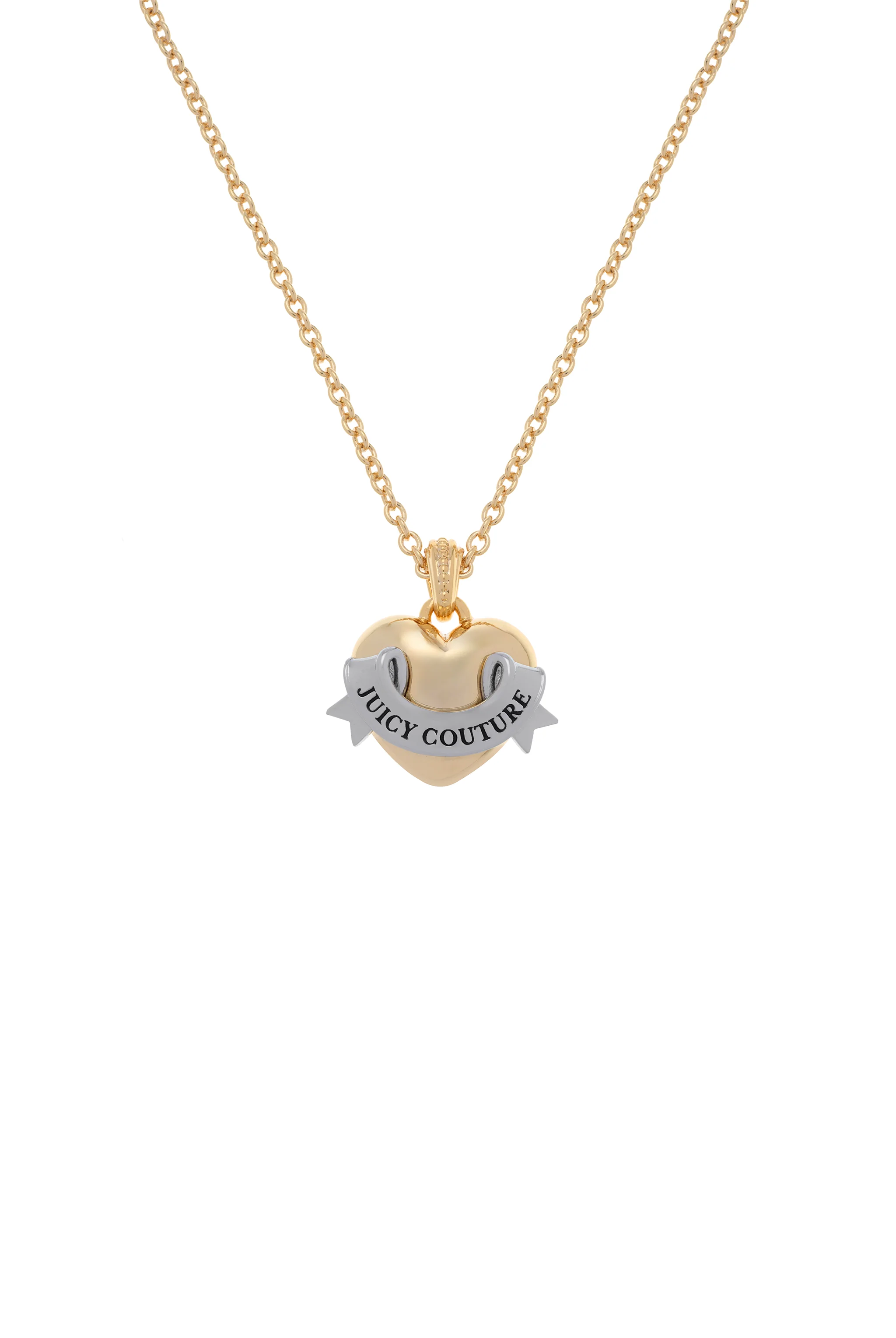 GOLD & SILVER TONE ICON HEART PENDANT NECKLACE - Image 4