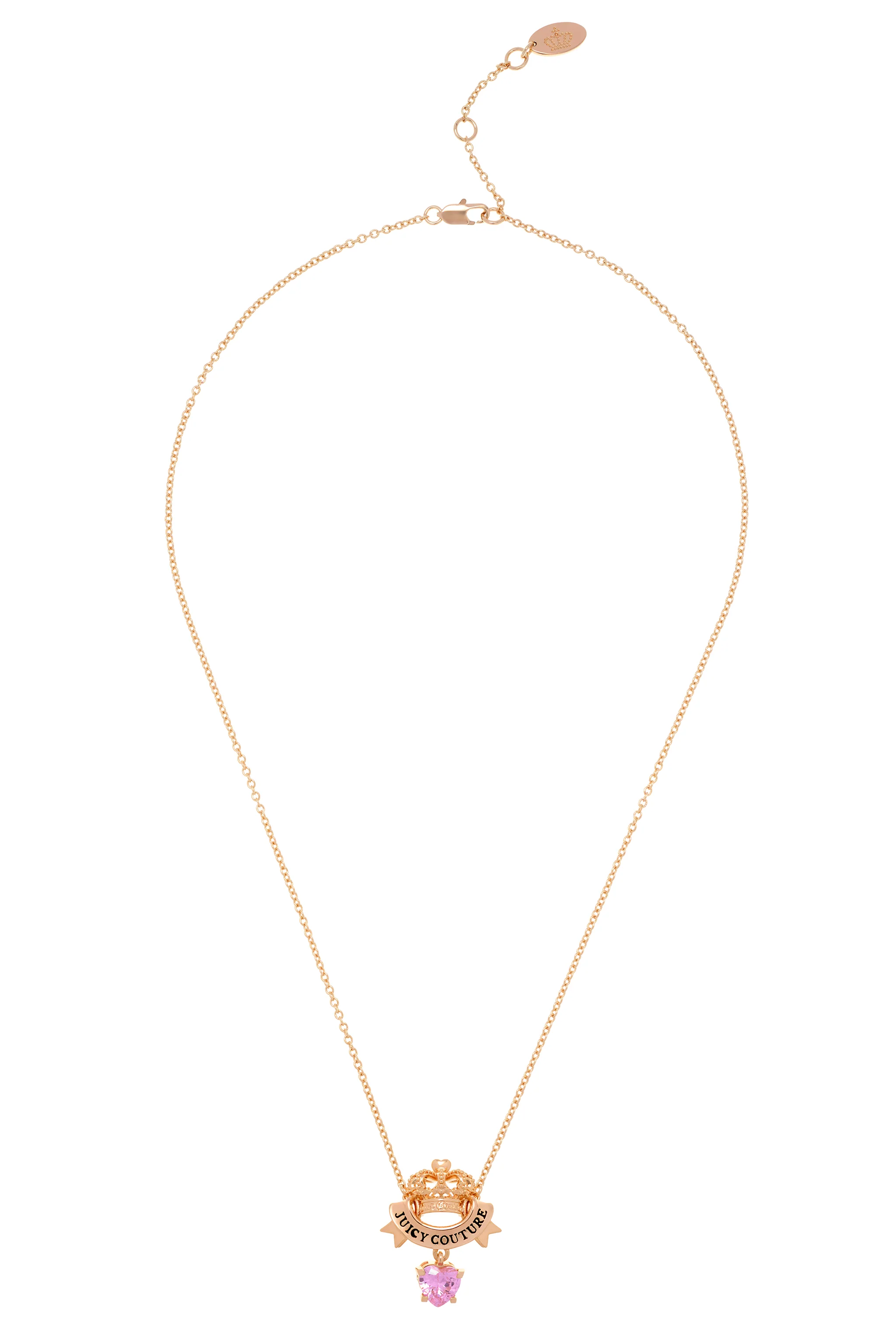 GOLD CROWN & CRYSTAL HEART NECKLACE - Image 2