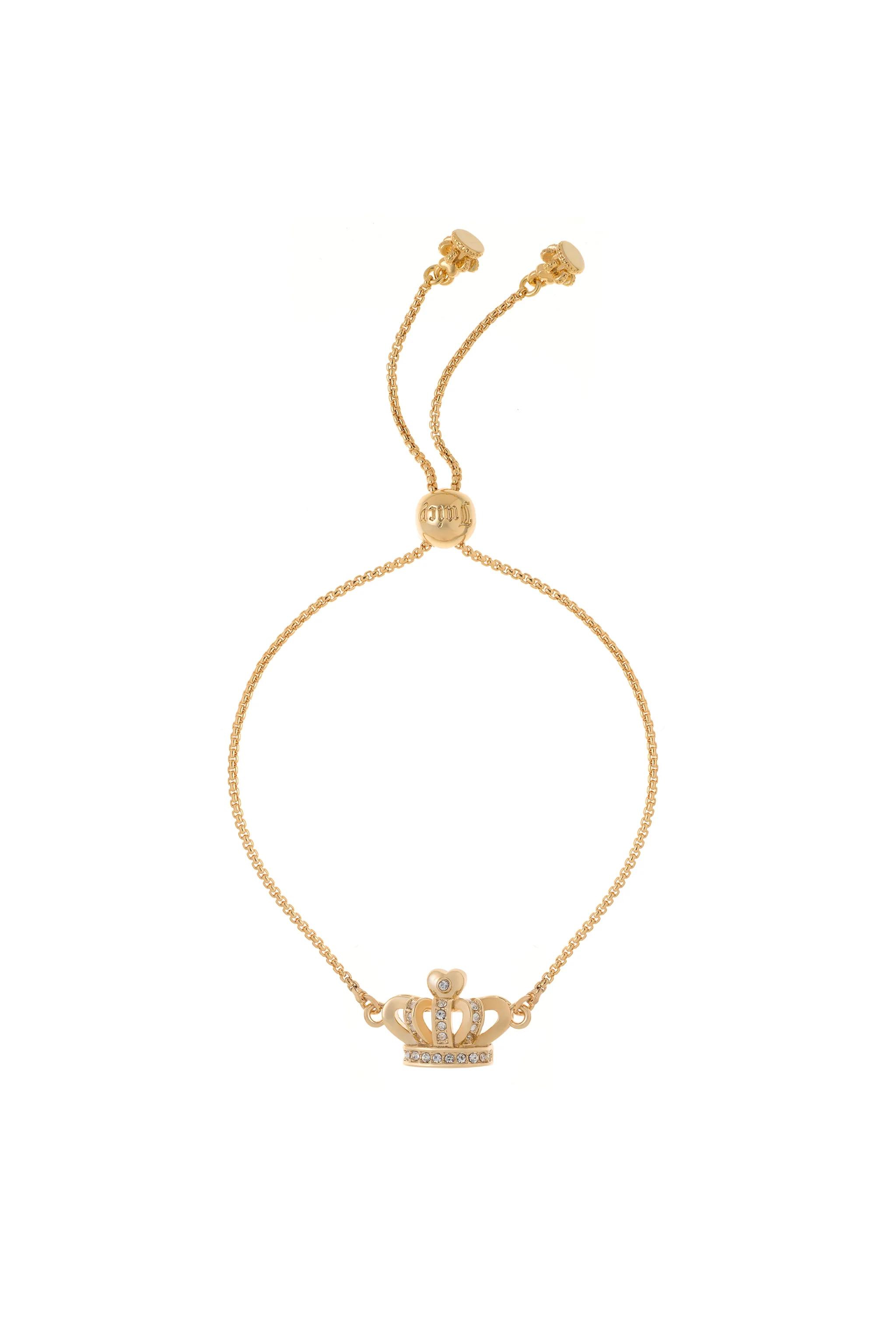 GOLD TONE CRYSTAL ICON CROWN ADJUSTABLE BRACELET - Image 2