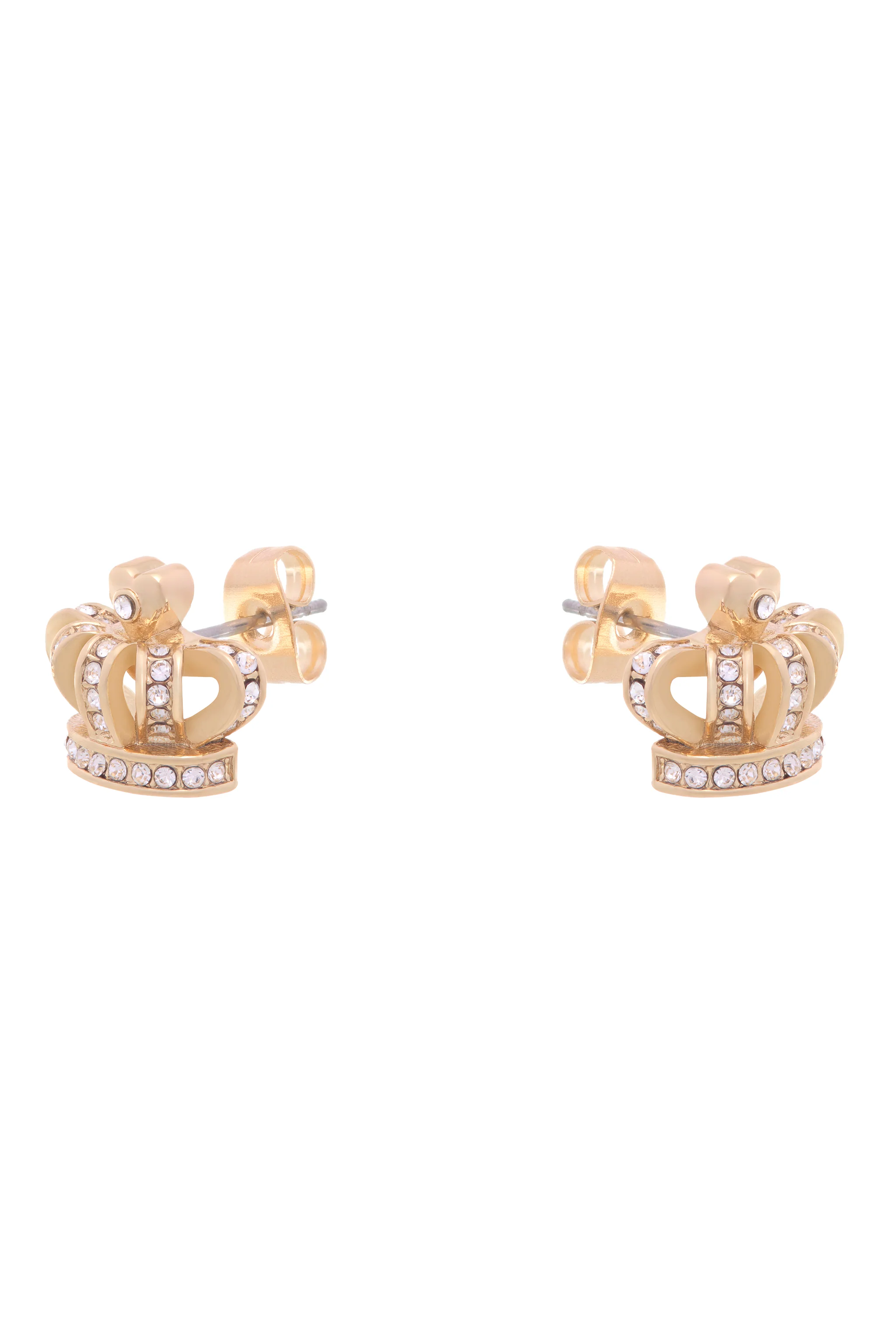 GOLD TONE CRYSTAL ICON STUD EARRING - Image 2