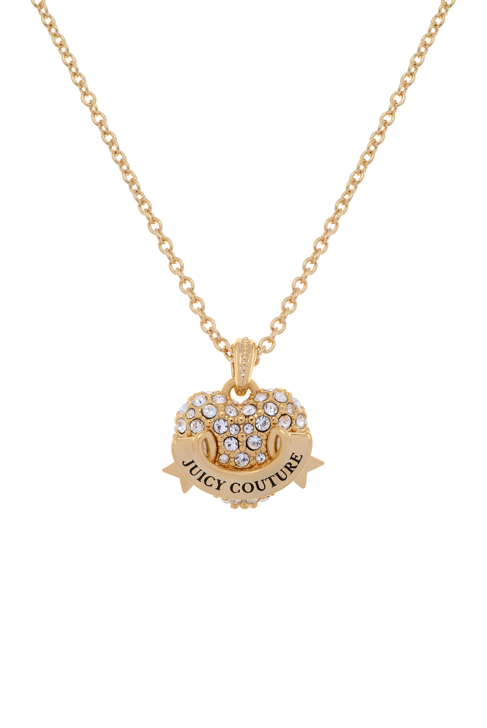 GOLD TONE CRYSTAL ICON HEART PENDANT NECKLACE - Image 4