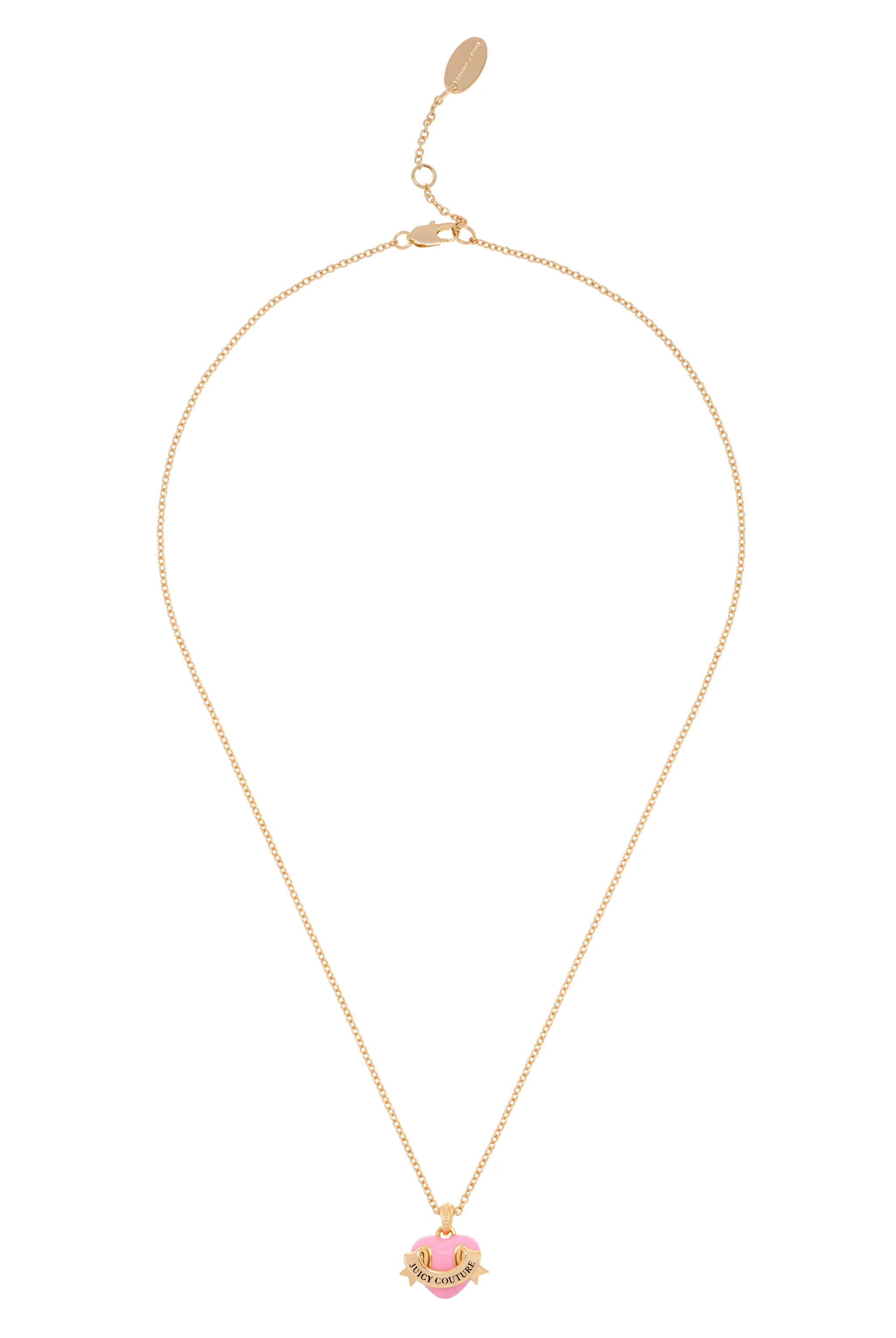 GOLD TONE ENAMEL ICON HEART PENDANT NECKLACE - Image 2