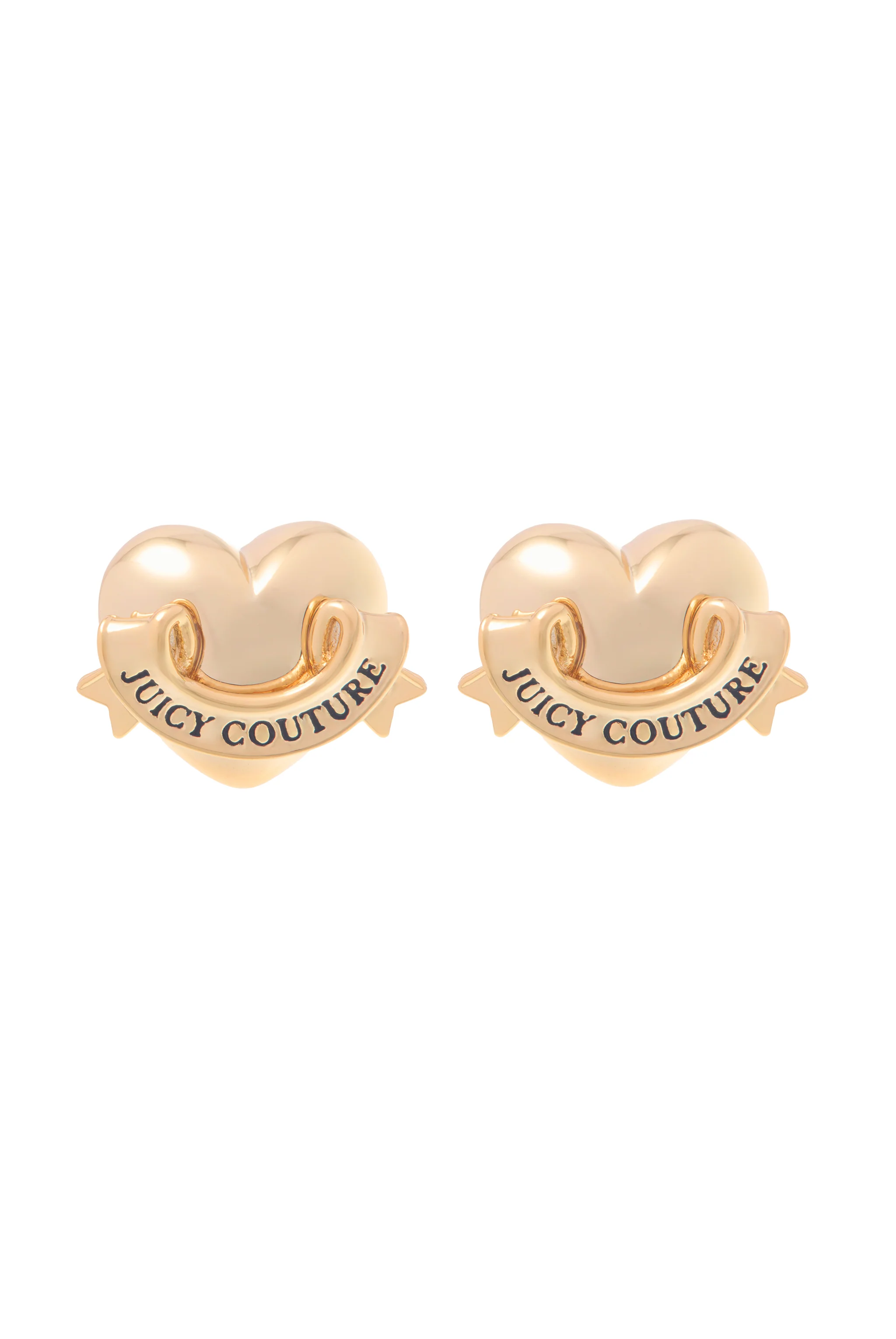 GOLD TONE ICON HEART STUD EARRINGS - Image 5