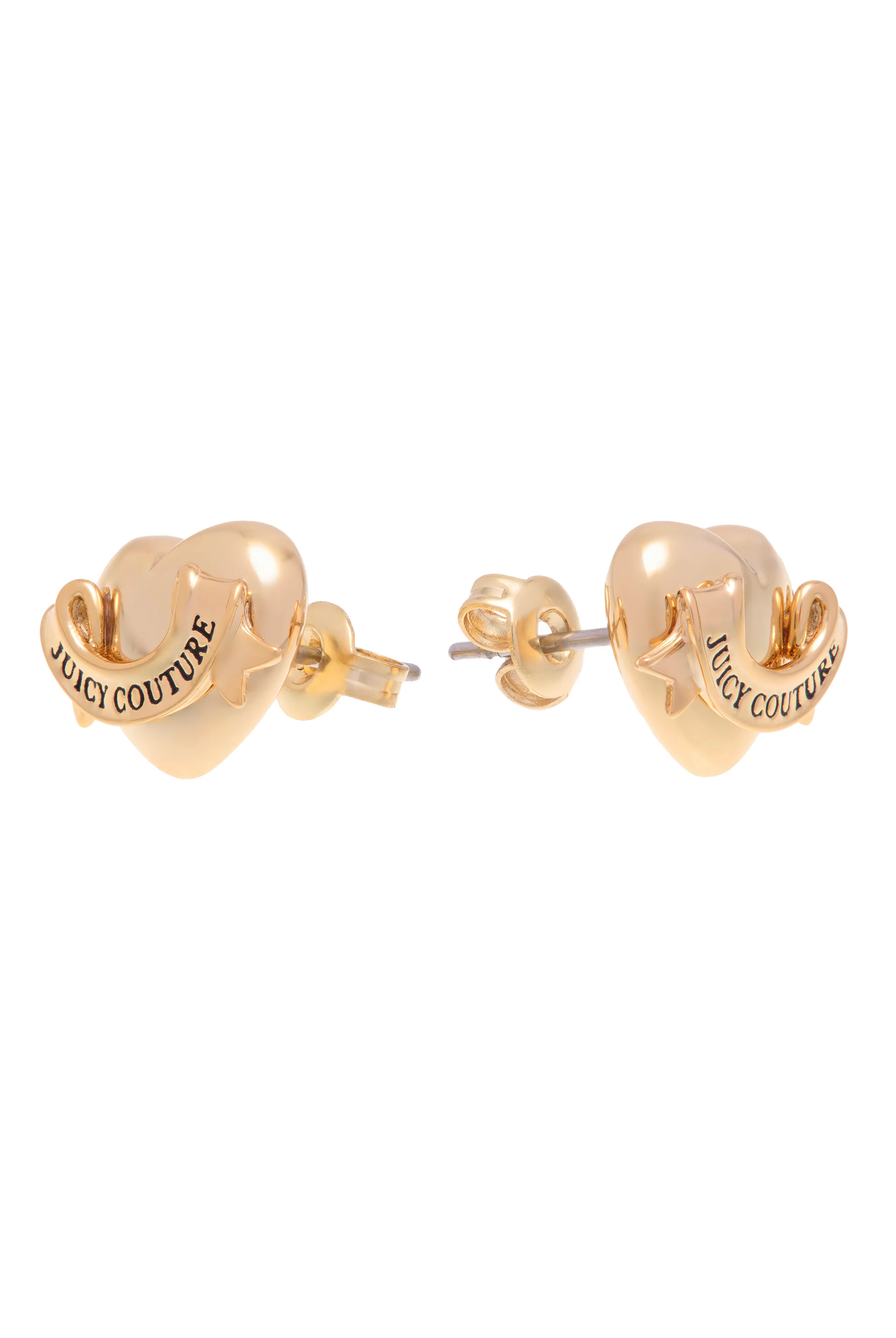 GOLD TONE ICON HEART STUD EARRINGS - Image 6