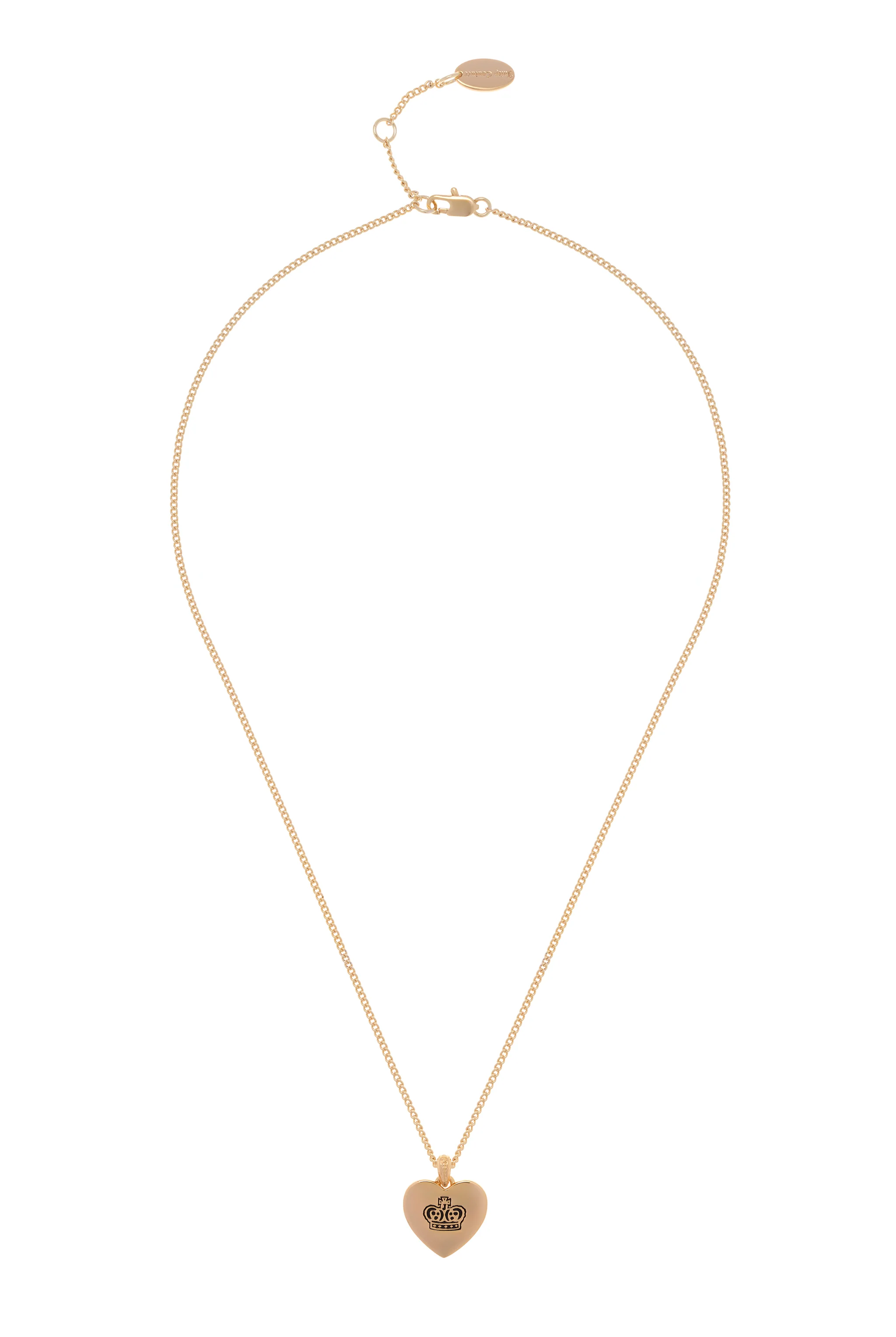 GOLD TONE JUICY COUTURE REVERSIBLE HEART PENDANT NECKLACE - Image 3