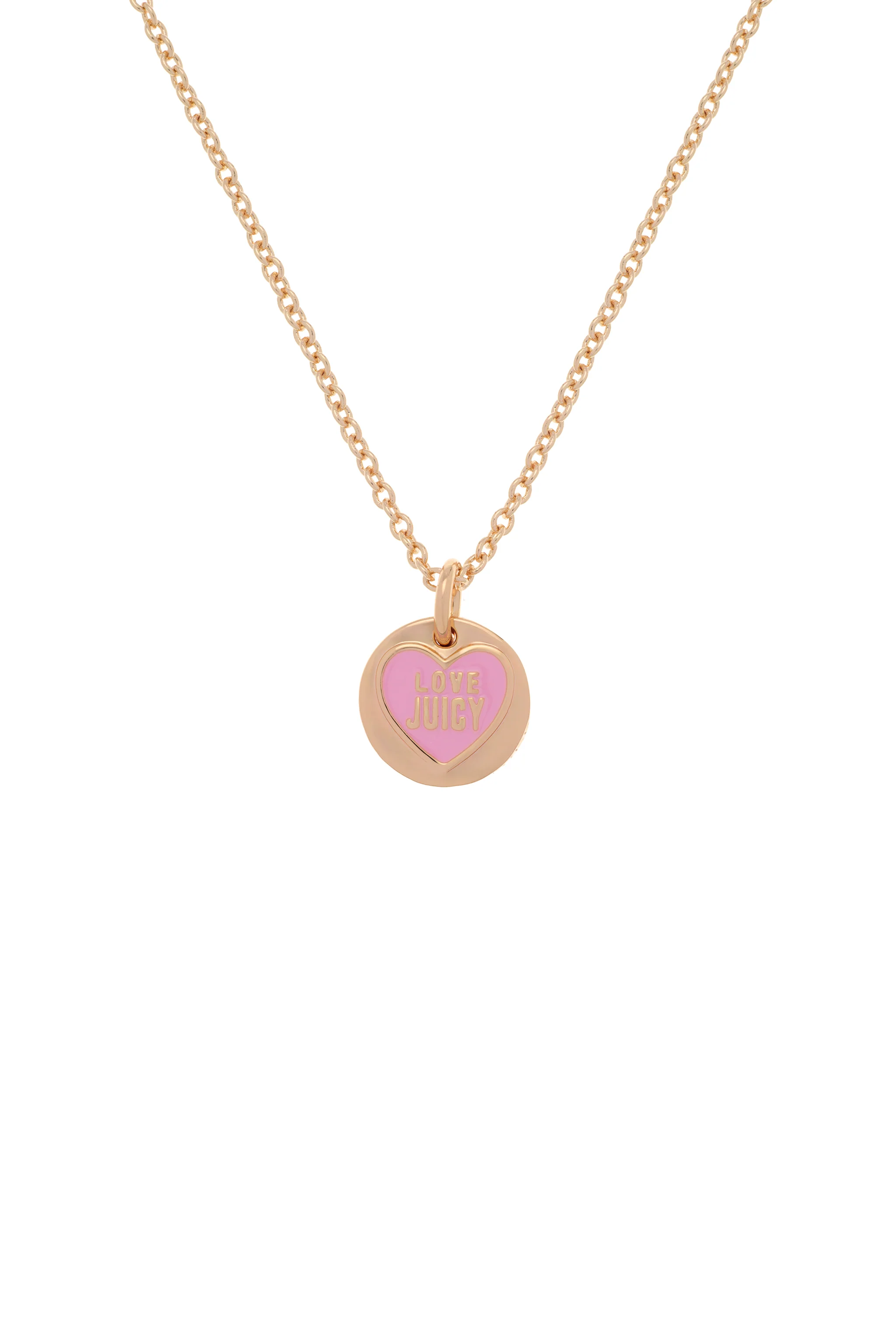 GOLD TONE LOVE JUICY REVERSIBLE ENAMEL PENDANT NECKLACE - Image 4
