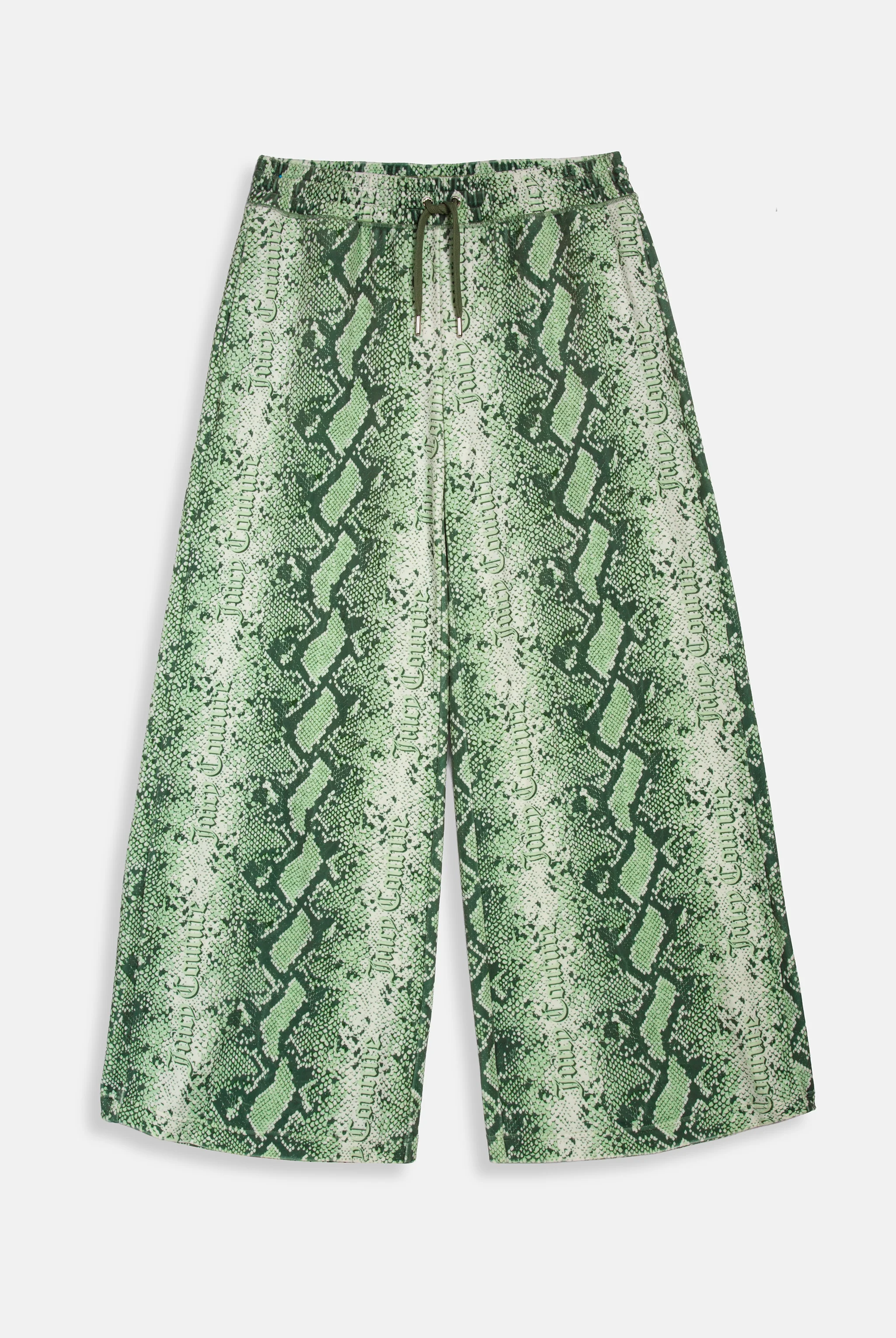 GREEN SNAKE PRINT DIAMANTÉ LOW RISE TRACK BOTTOM - Image 3