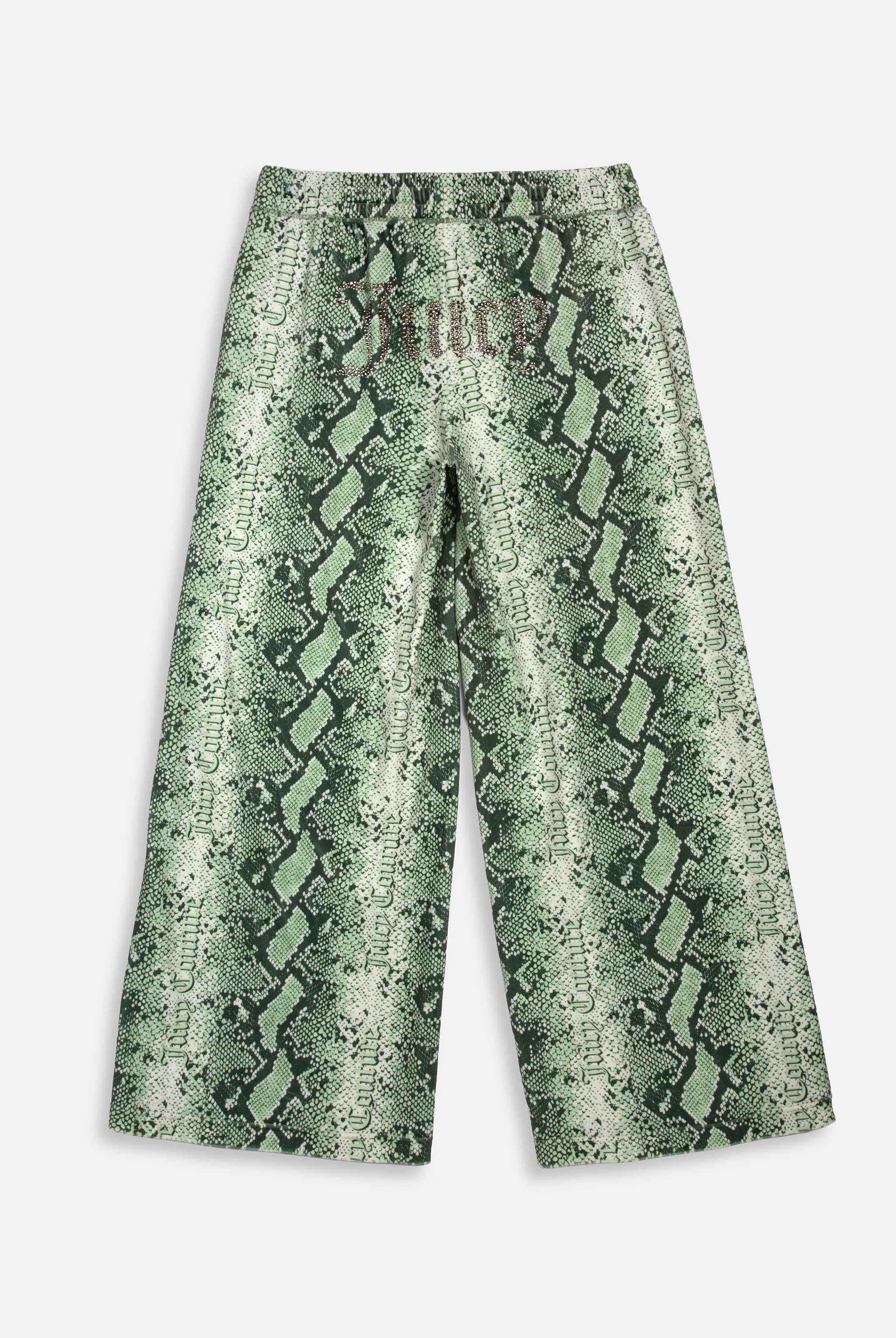 GREEN SNAKE PRINT DIAMANTÉ LOW RISE TRACK BOTTOM - Image 6