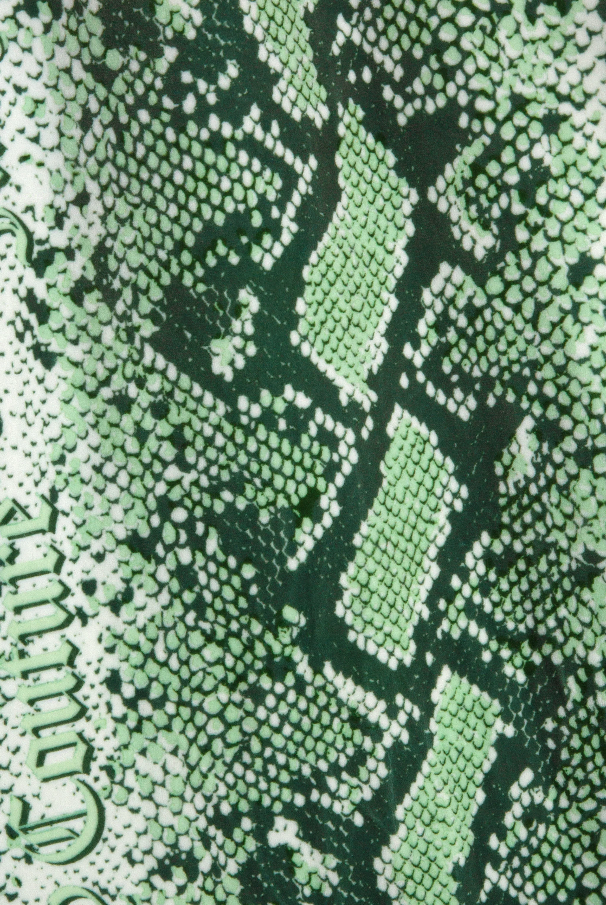 GREEN SNAKE PRINT DIAMANTÉ LOW RISE TRACK BOTTOM - Image 7