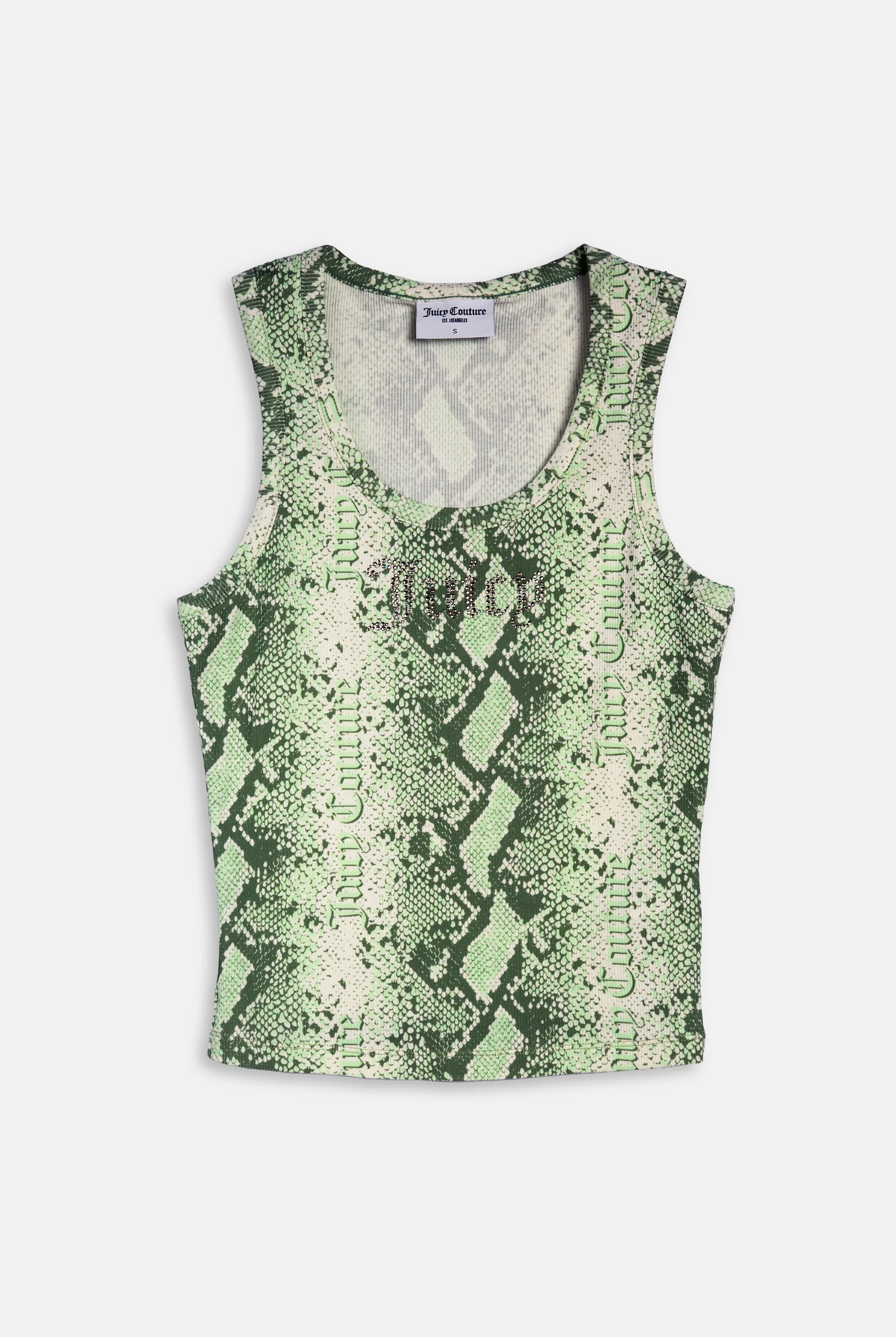 GREEN SNAKE PRINT DIAMANTÉ VEST - Image 2
