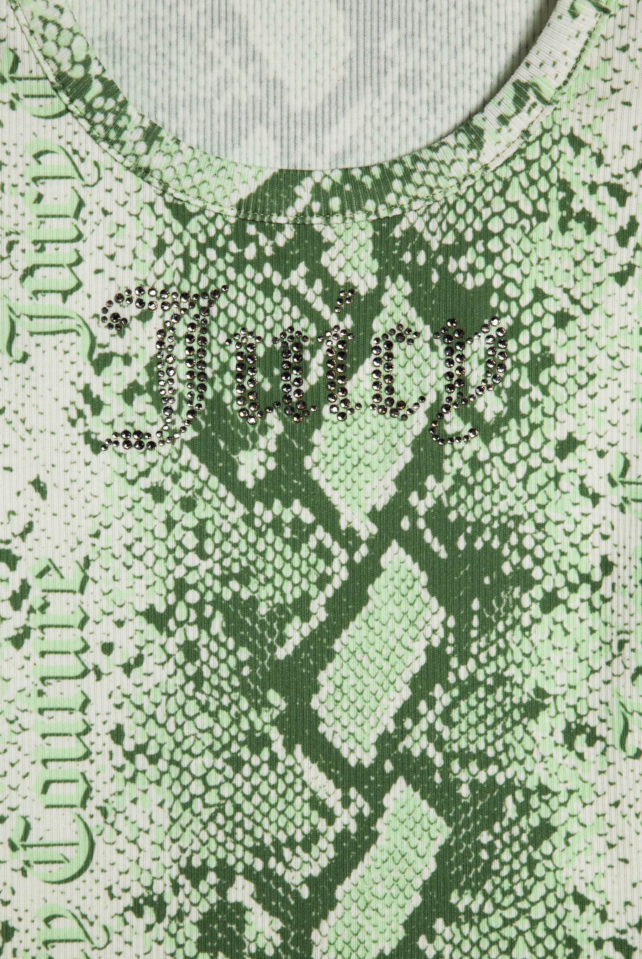 GREEN SNAKE PRINT DIAMANTÉ VEST - Image 4
