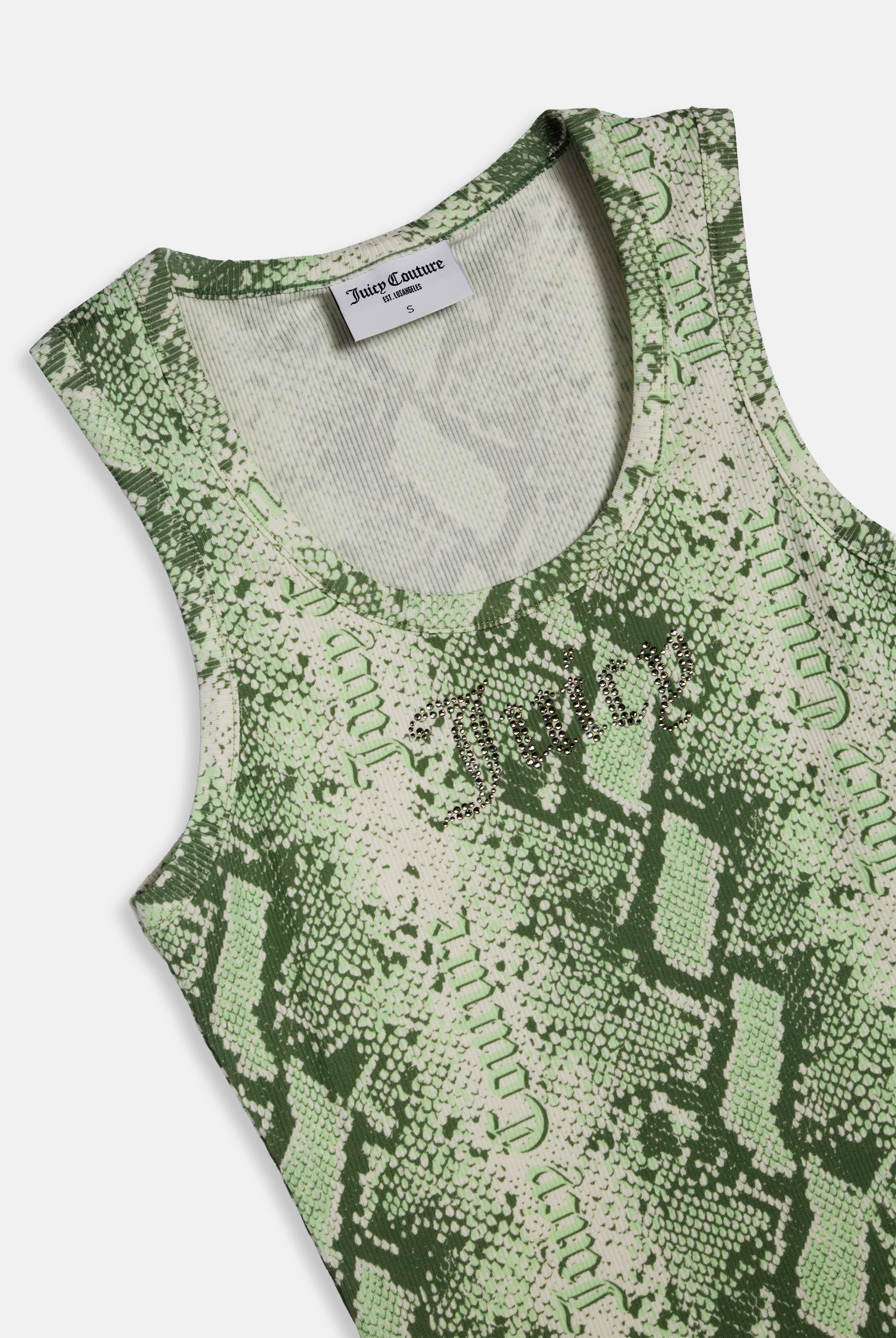 GREEN SNAKE PRINT DIAMANTÉ VEST - Image 6