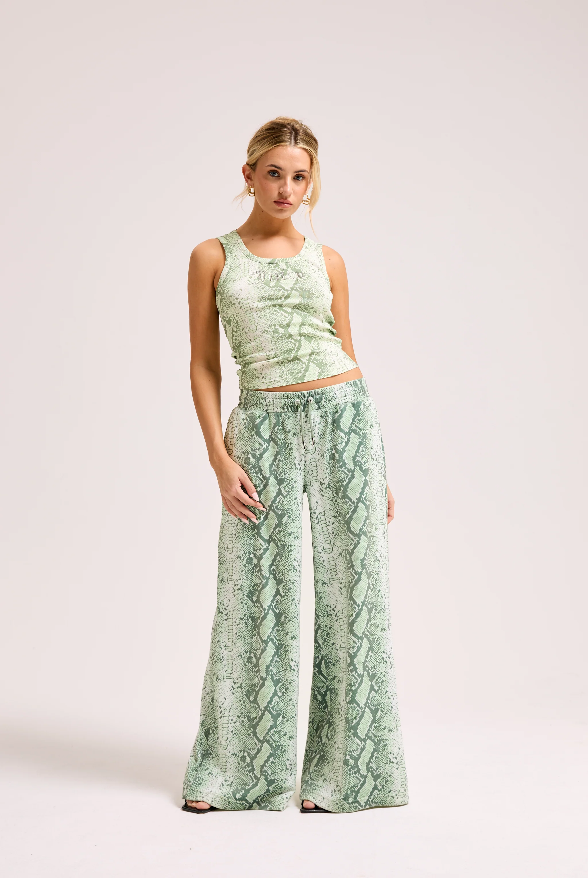 GREEN SNAKE PRINT DIAMANTÉ VEST - Image 8