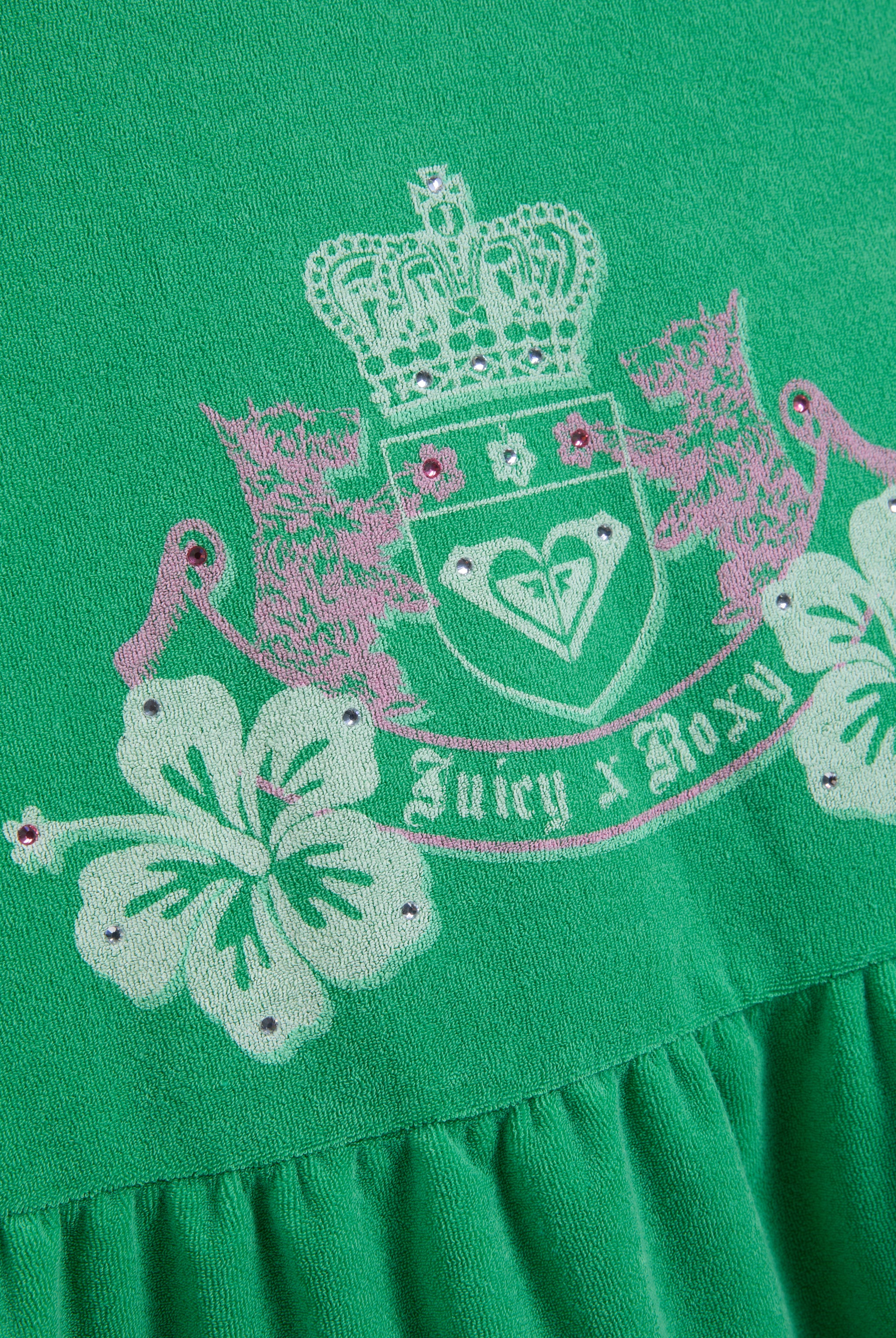 ISLAND GREEN ROXY x JUICY COUTURE TERRY TOWELLING PEPLUM DRESS - Image 9
