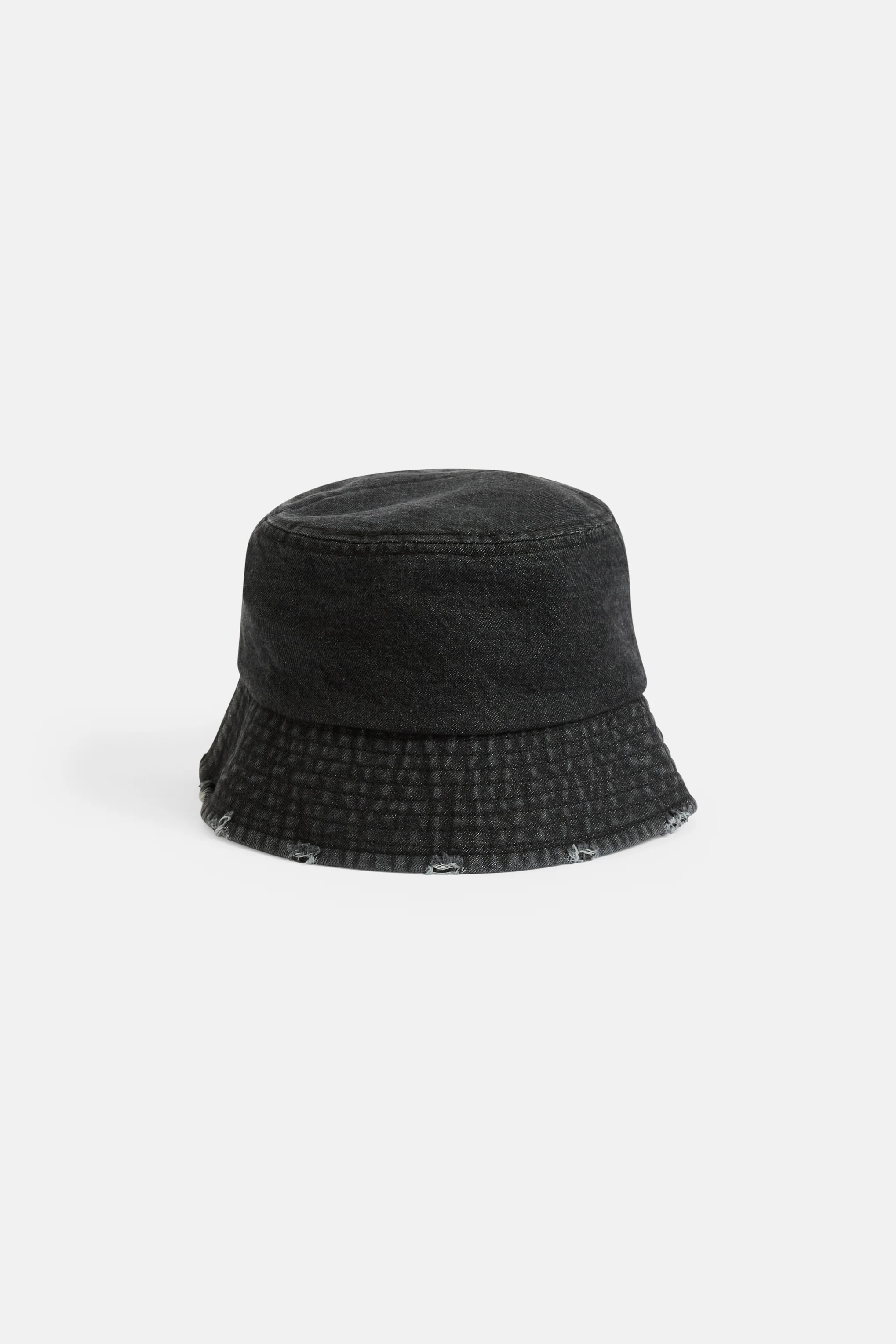 BLACK DENIM BUCKET HAT - Image 3