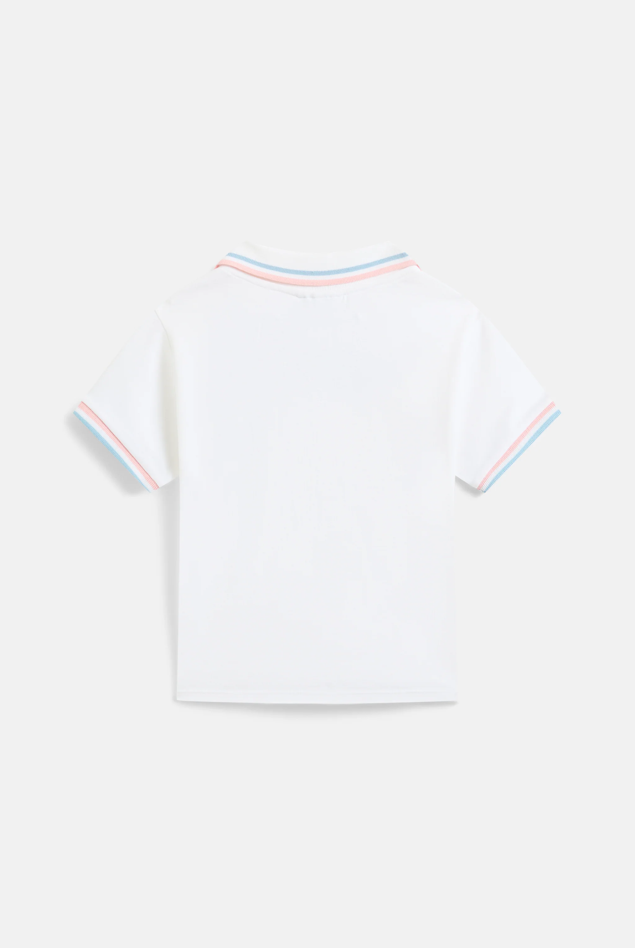 WHITE JERSEY STRIPED TIPPED POLO SHIRT - Image 6